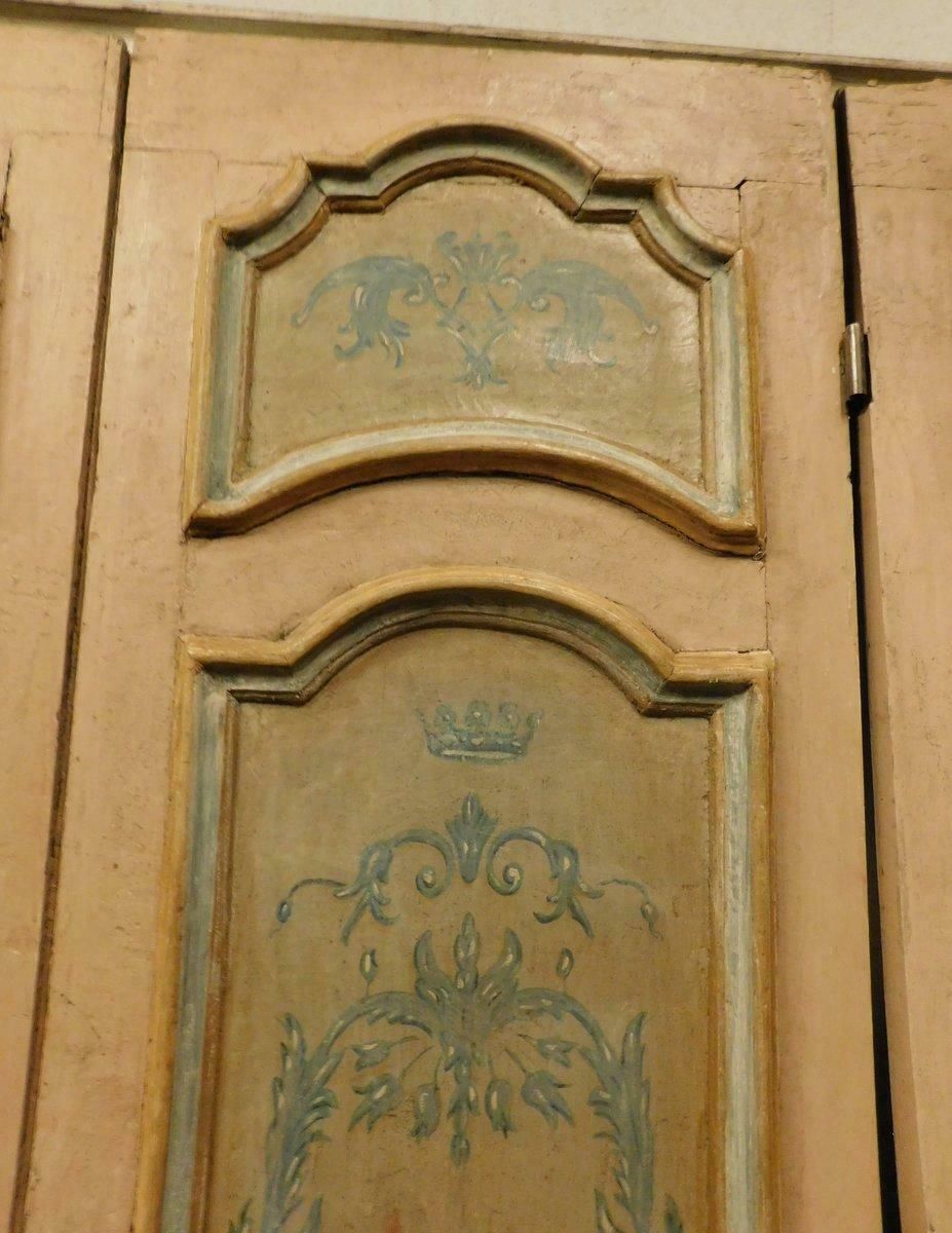 N.2 Lacquered And Painted Double Leaf Doors, Yellow, 18th Century Rome, 'Italy' photo vinterior