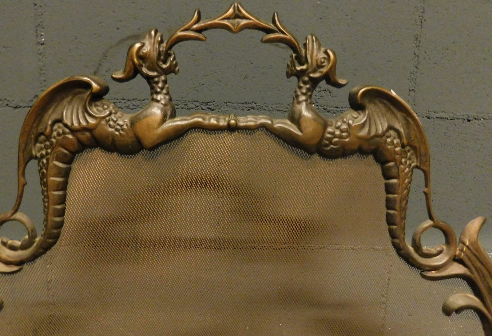 Mesh Spark Arrestor, With Dragons And Animalistic Paws, Vintage, From Holland photo Home Fixtures
