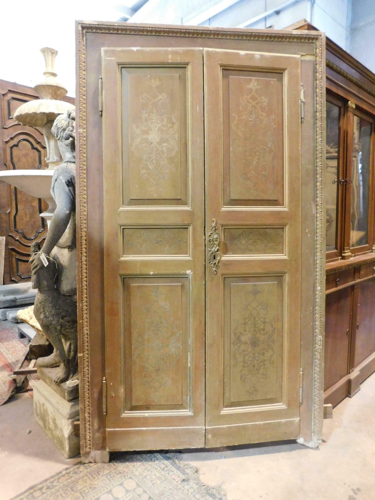 N.4 Double Doors With Frame , Lacquered And Carved, Late 19th Century Italy photo furniture