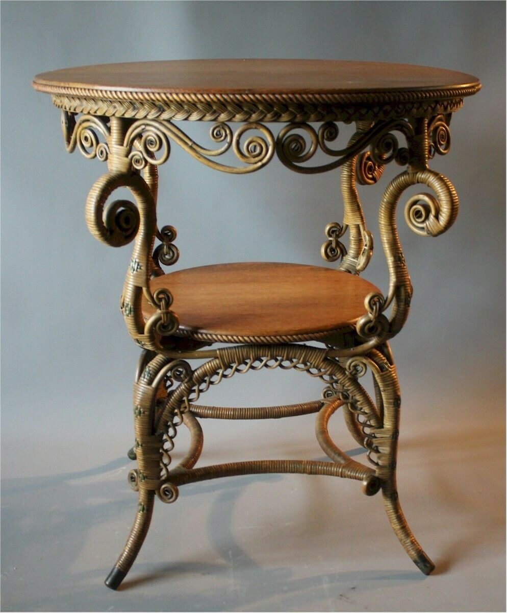 American Rattan Wicker Table By Heywood Brothers & Wakefield photo Furniture