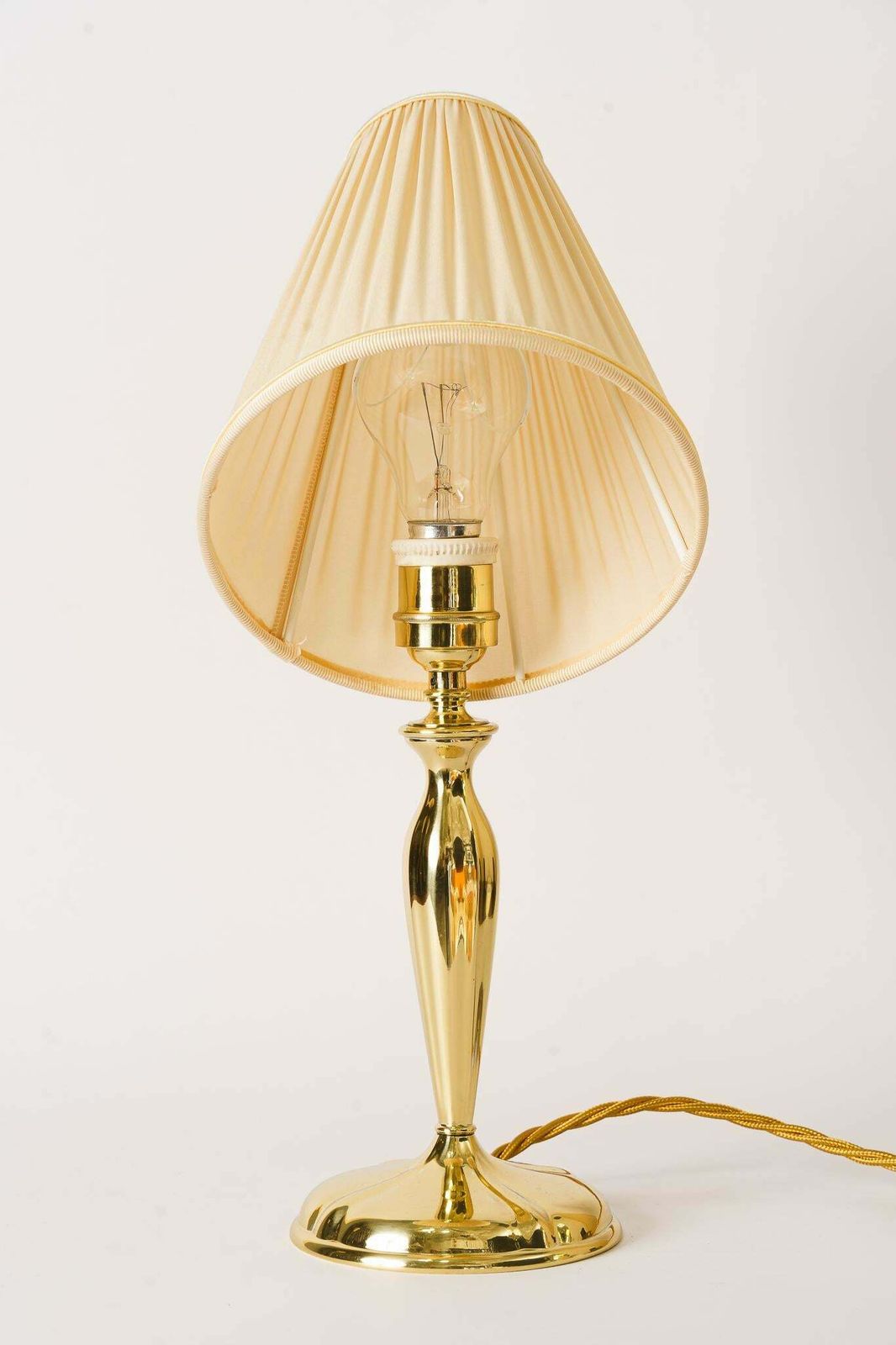 Art Deco Table Lamp With Fabic Shade Vienna Around 1920s photo for sale