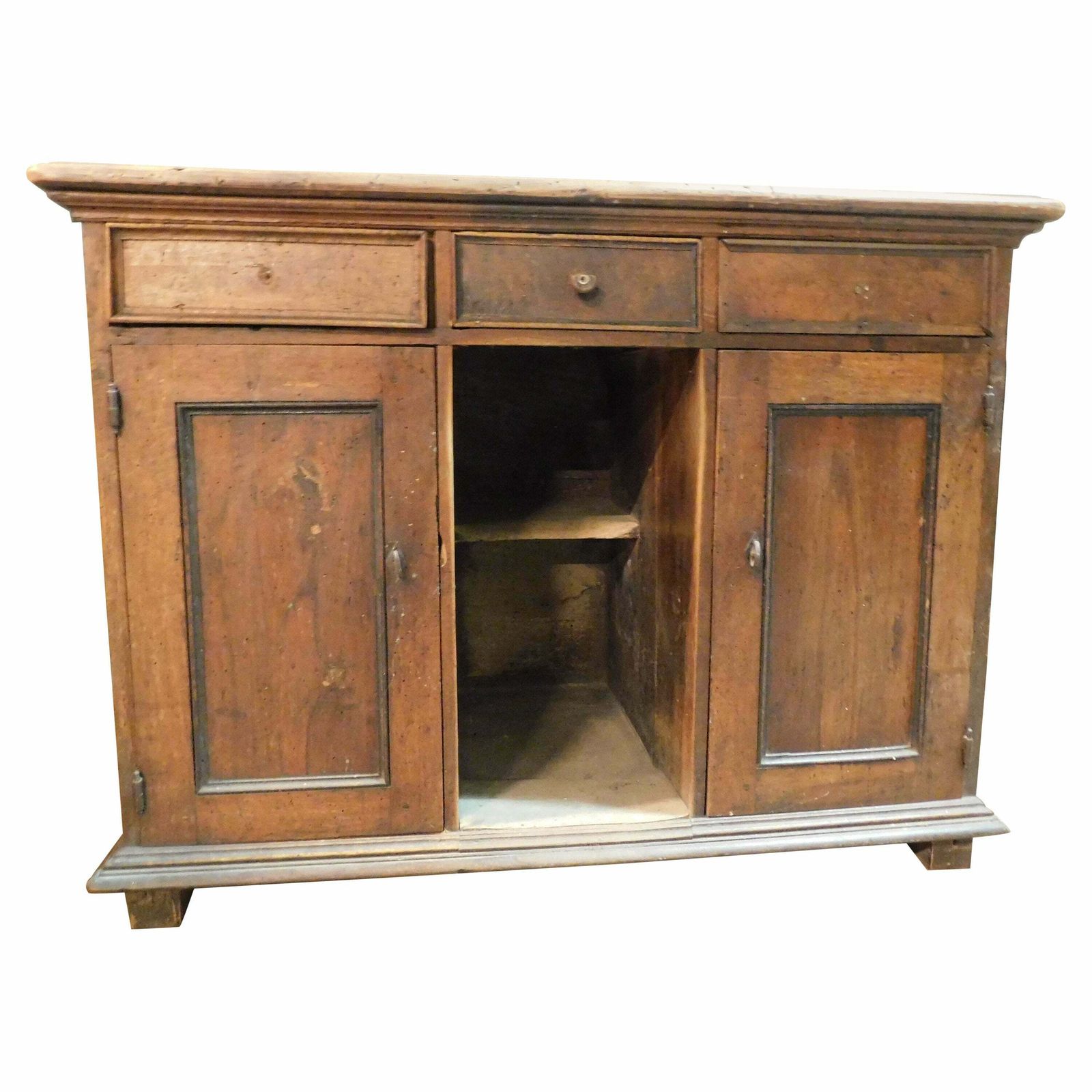 N.3 Counters, Desks, Tables With Drawers, In Carved Walnut, 18th Century Italy
