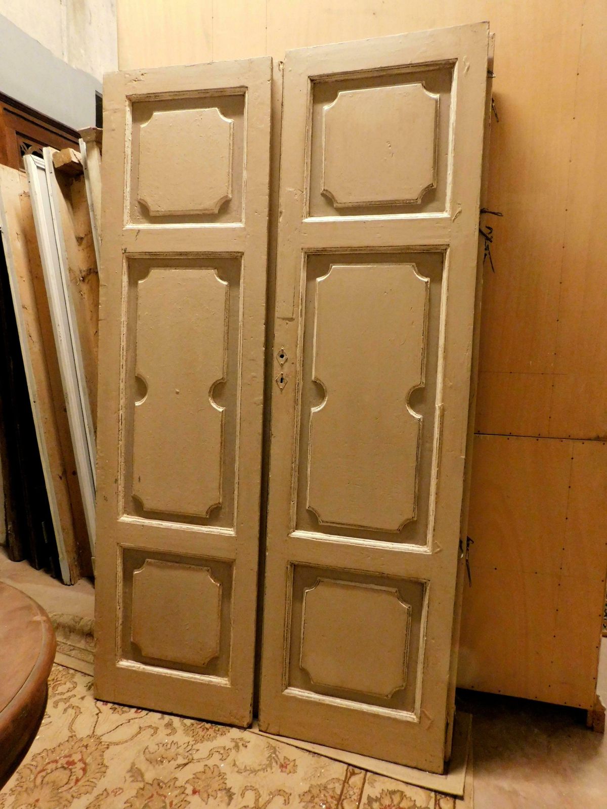5 Antique Lacquered Double Doors, Identical, Bafaccial, '700 Italy photo for sale