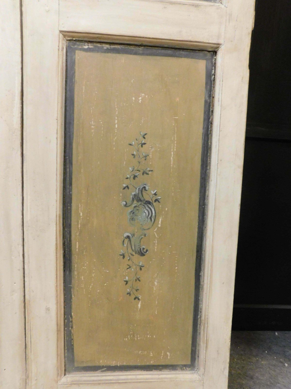 Pair Of Antique Double Doors Painted '700 Italy photo vinterior