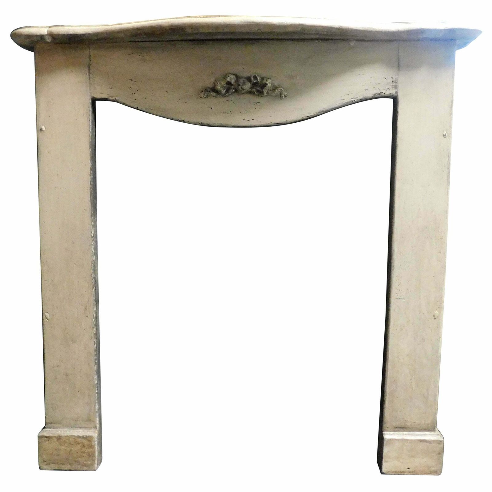 Fireplace Mantle In Grey Lacquered Wood, 19th Century, Italy