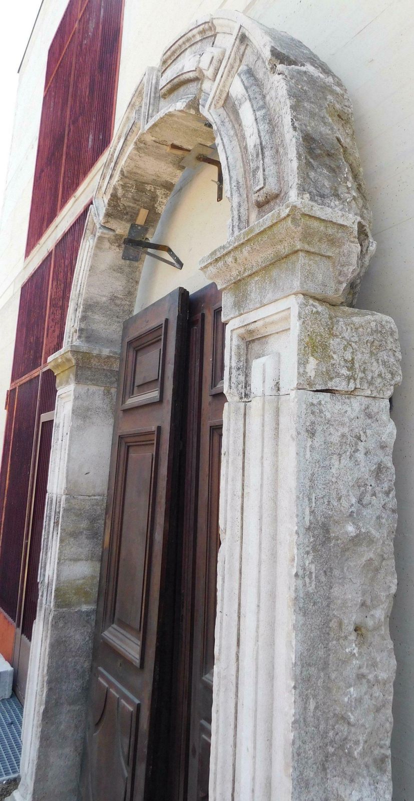 Stone Portal, Frame For Entrance Door, Carved From The 17th Century, Italy photo vintage