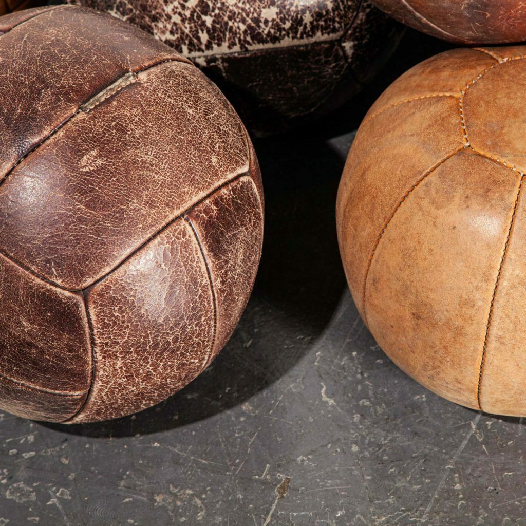 1950’s Large Czech Leather Medicine Balls – Decorative photo vintage