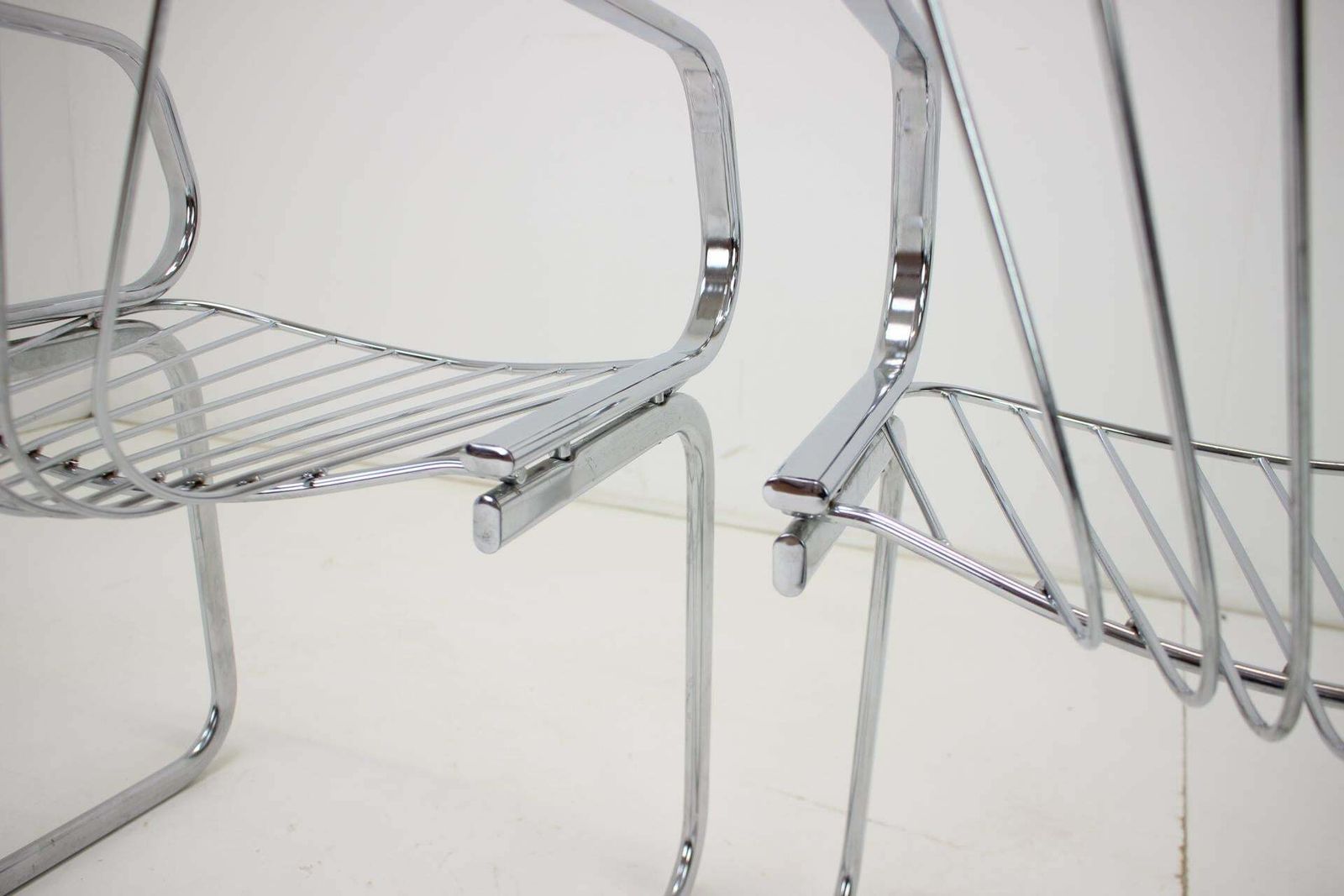 Midcentury Set Of Three Chrome Dining Chairs By Gastone Rinaldi, Italy, 1970s photo 1009.0