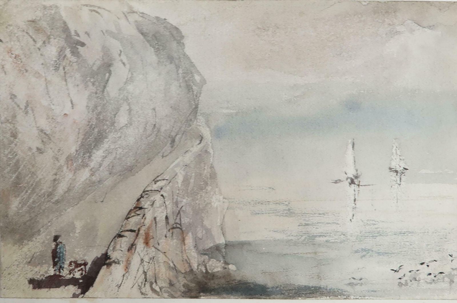 Watercolour Of Penmaenmawr, North Wales By Robert Hindmarsh Grundy, C.1850 photo furniture