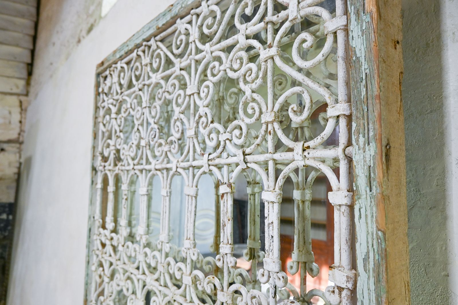 photo for sale A 19th Century French Wrought Iron Mirror   Garden