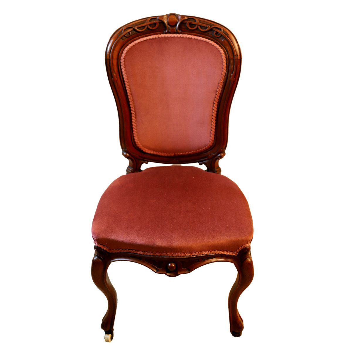 A 19th Century Continental Carved Walnut Show Frame Dining Chair
