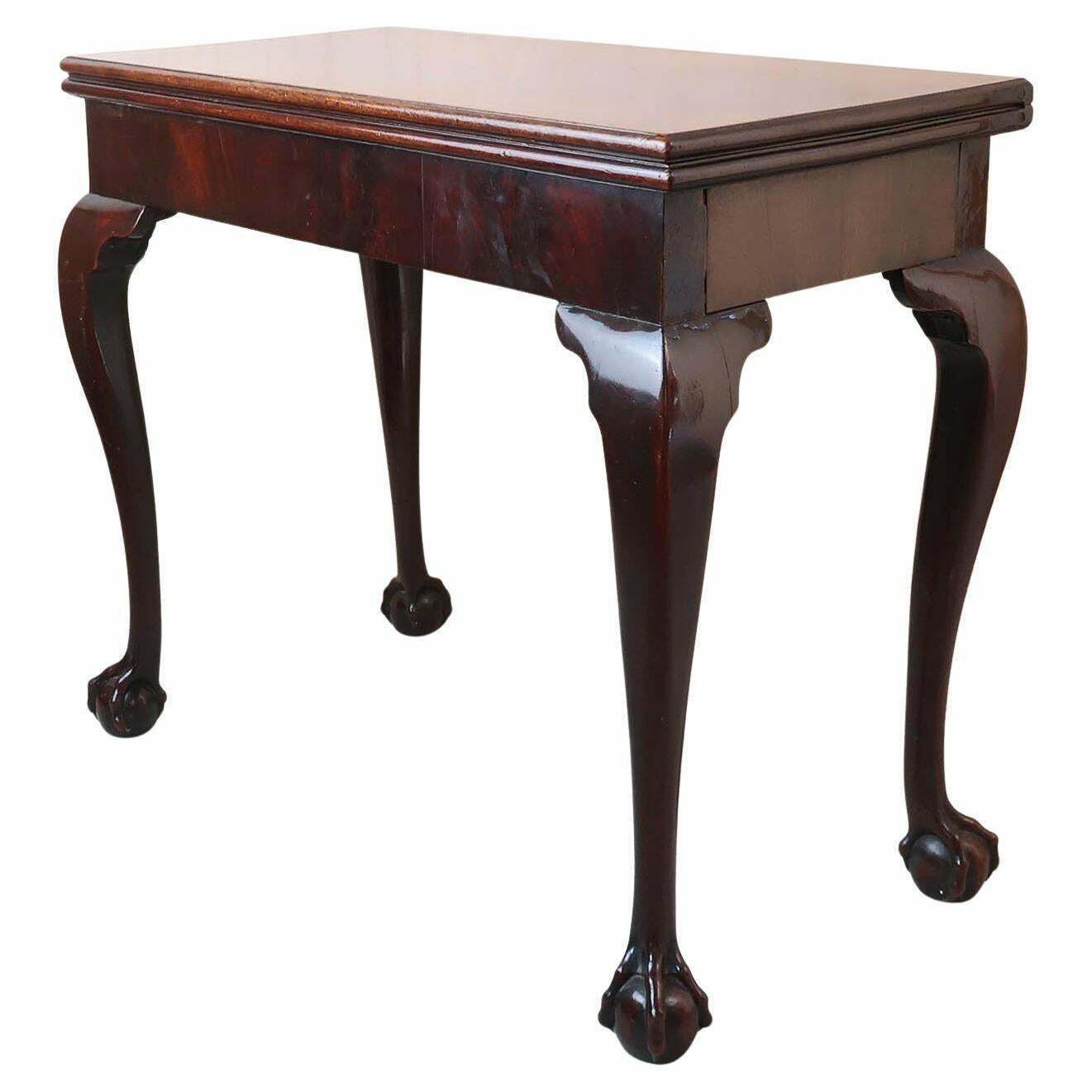 Antique Chippendale Style Side Table With Claw And Ball Feet. C.1780
