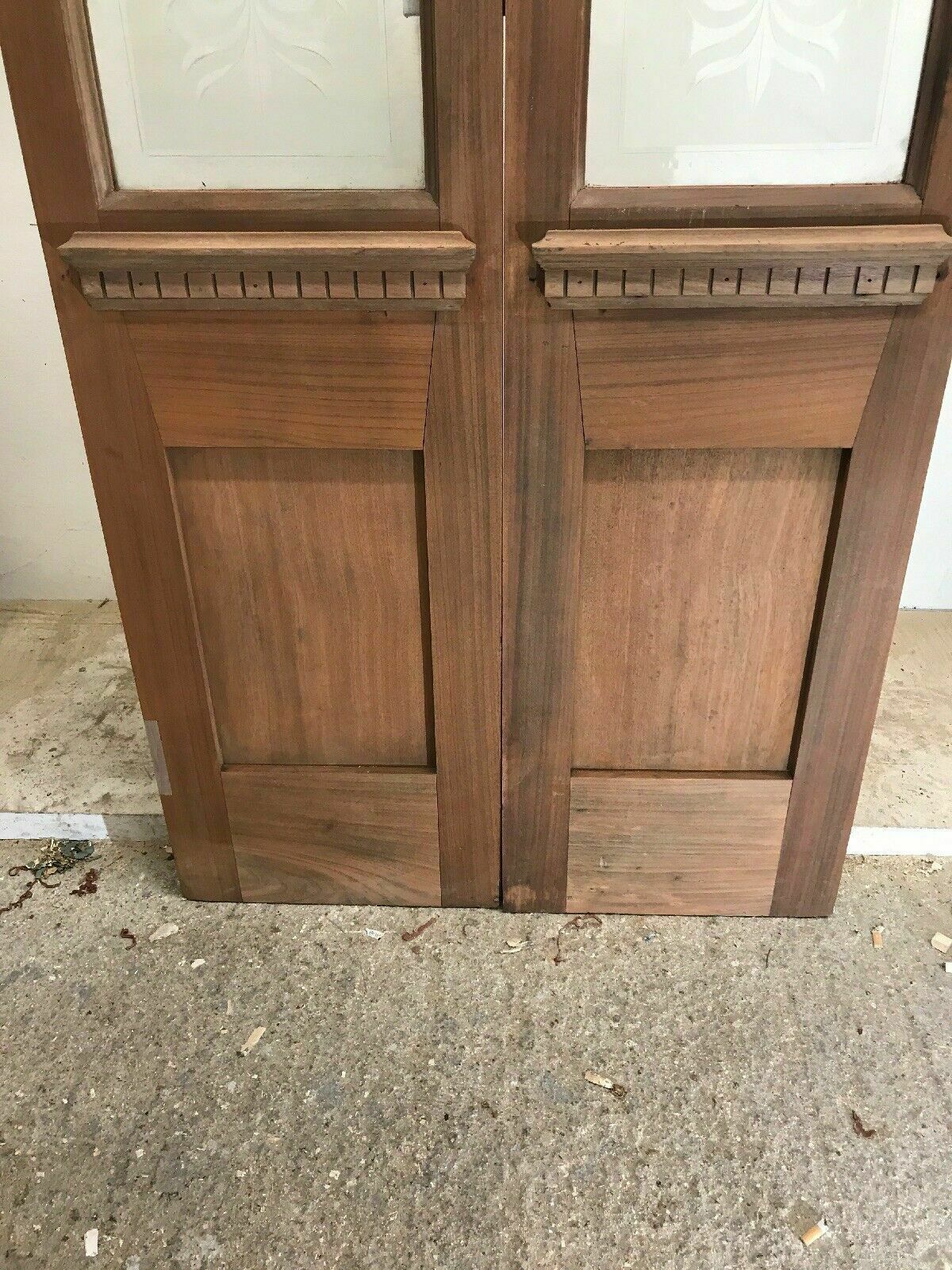 photo for sale Antique French Doors Period Reclaimed Cut Glass Hardwood Carved Vestibule Porch