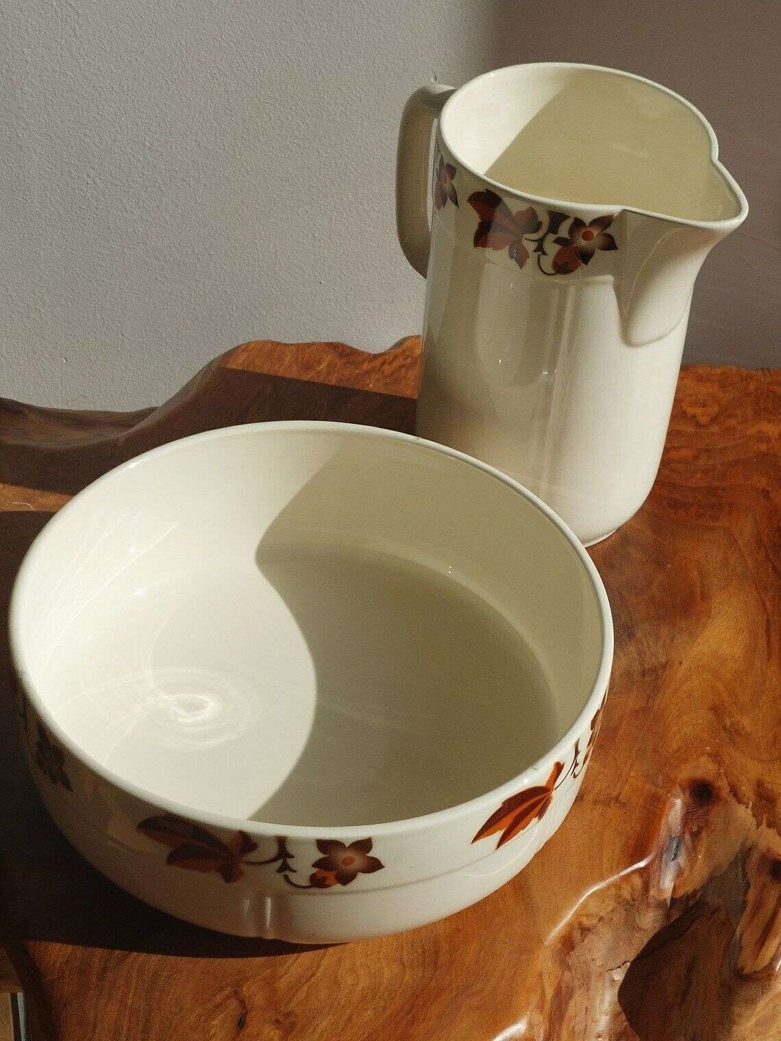 Rare Vintage Pitcher And Wash Basin/German Bathroom Set/Vintage Bathroom Jug And Bowl/Vintage German Wash Set/Hand Painted/Annaburg/1950's photo buy