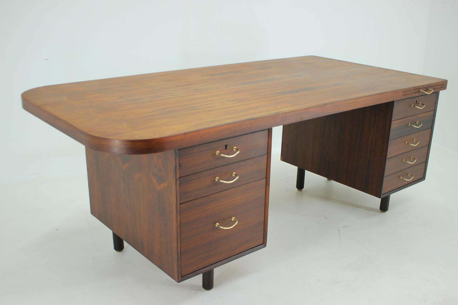 Furniture 1960s Large Exclusive Free Standing Palisander Desk photo