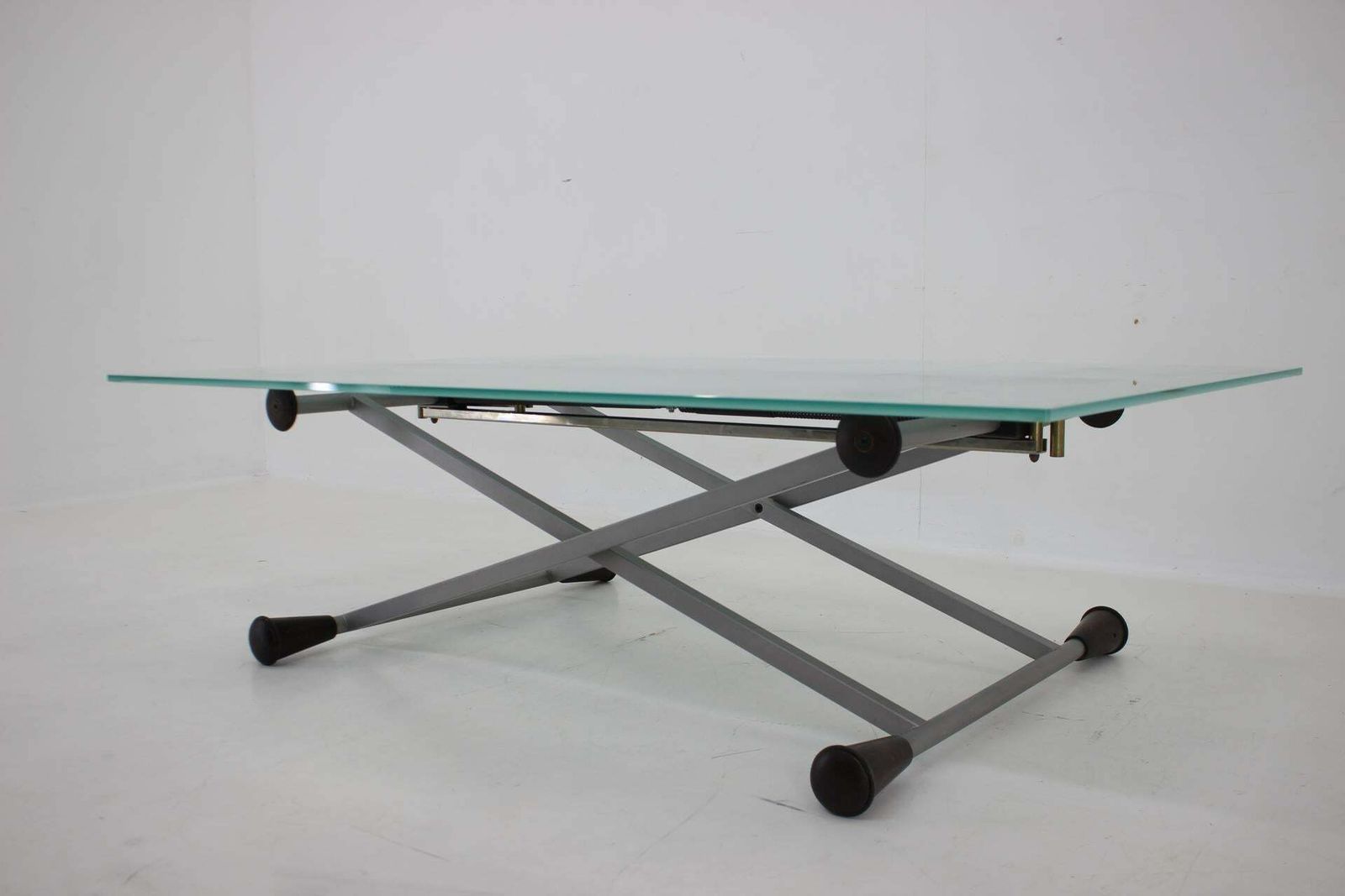 1990s Desalto Glass Elevator Coffee Or Dining Table, Italy photo vintage