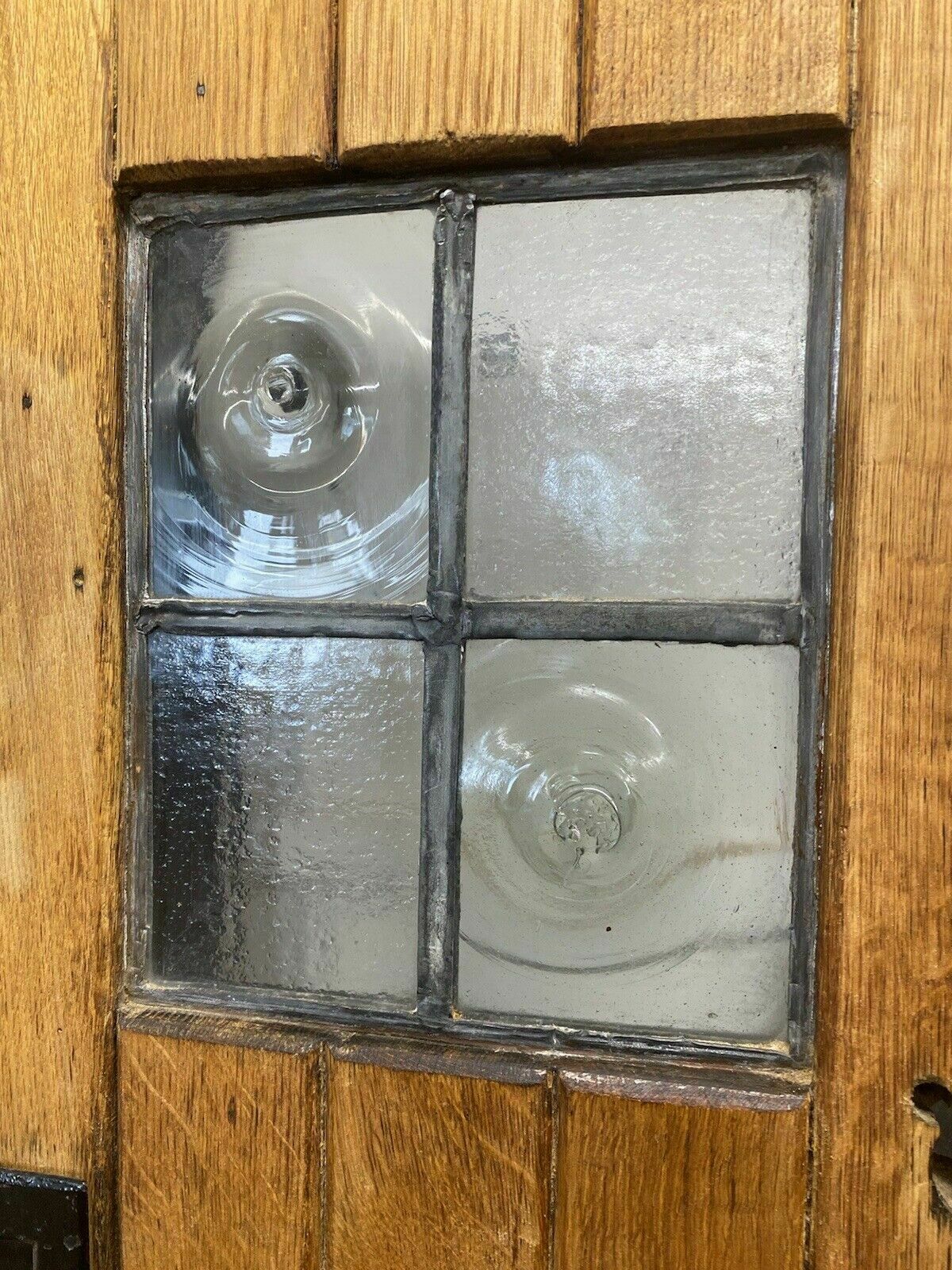 Solid Oak Cottage Front Door Old Period Antique Leaded Reclaimed Hardwood photo vinterior
