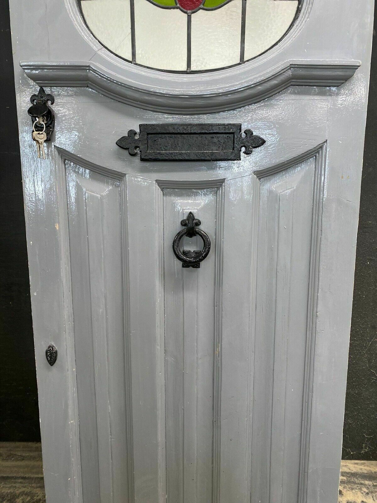 Art Deco Stained Glass Front Door Period Old Reclaimed Antique 20 30 Wood Leaded photo Home Fixtures