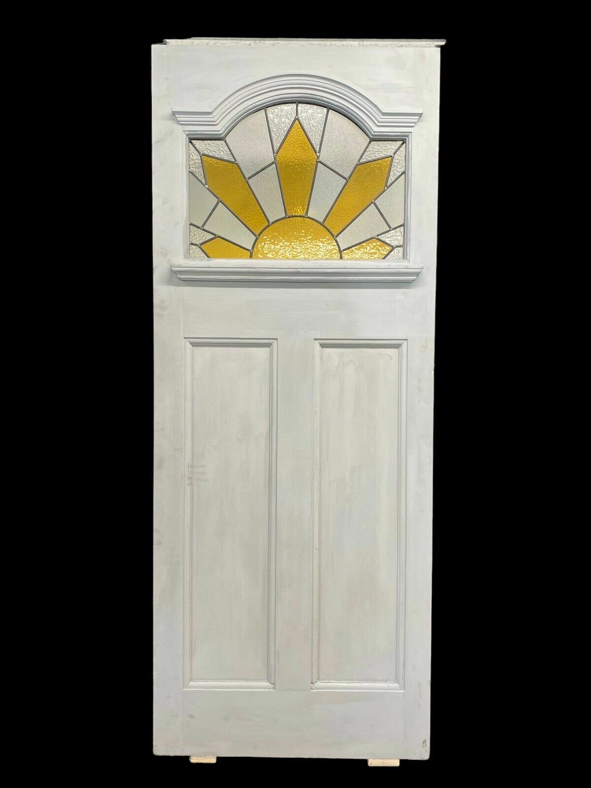 Art Deco Front Door Period Stained Glass Old Reclaimed Antique Lead Wood 20s 30s