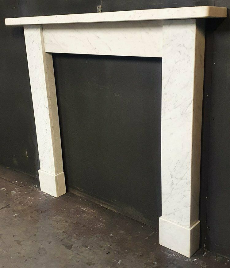 Original Victorian Carrara Marble Fireplace Mantel 0520 photo for sale