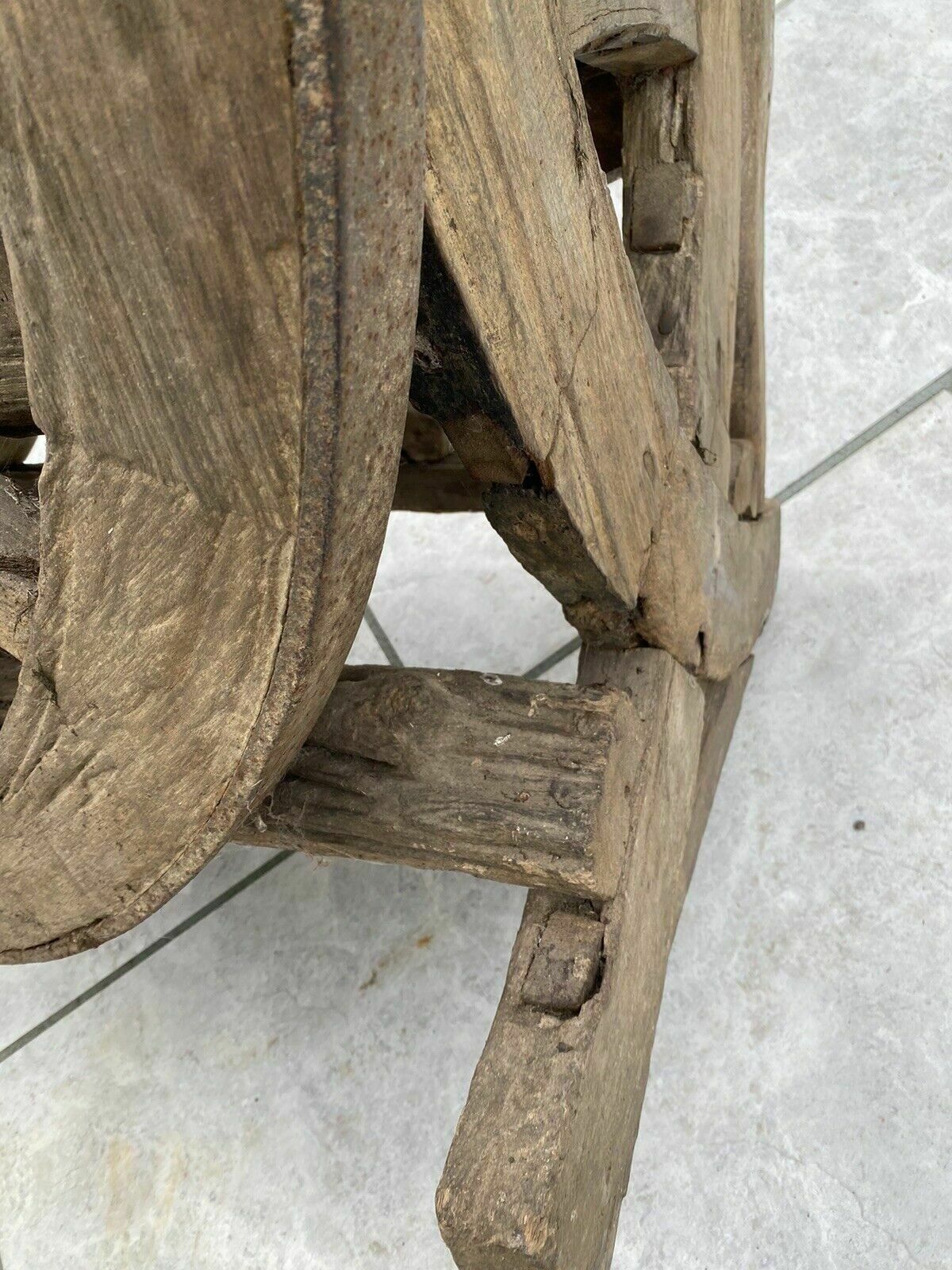2891.0 Antique Bench Cartwheel Plough Garden Patio Reclaimed Period Architectural Rare photo