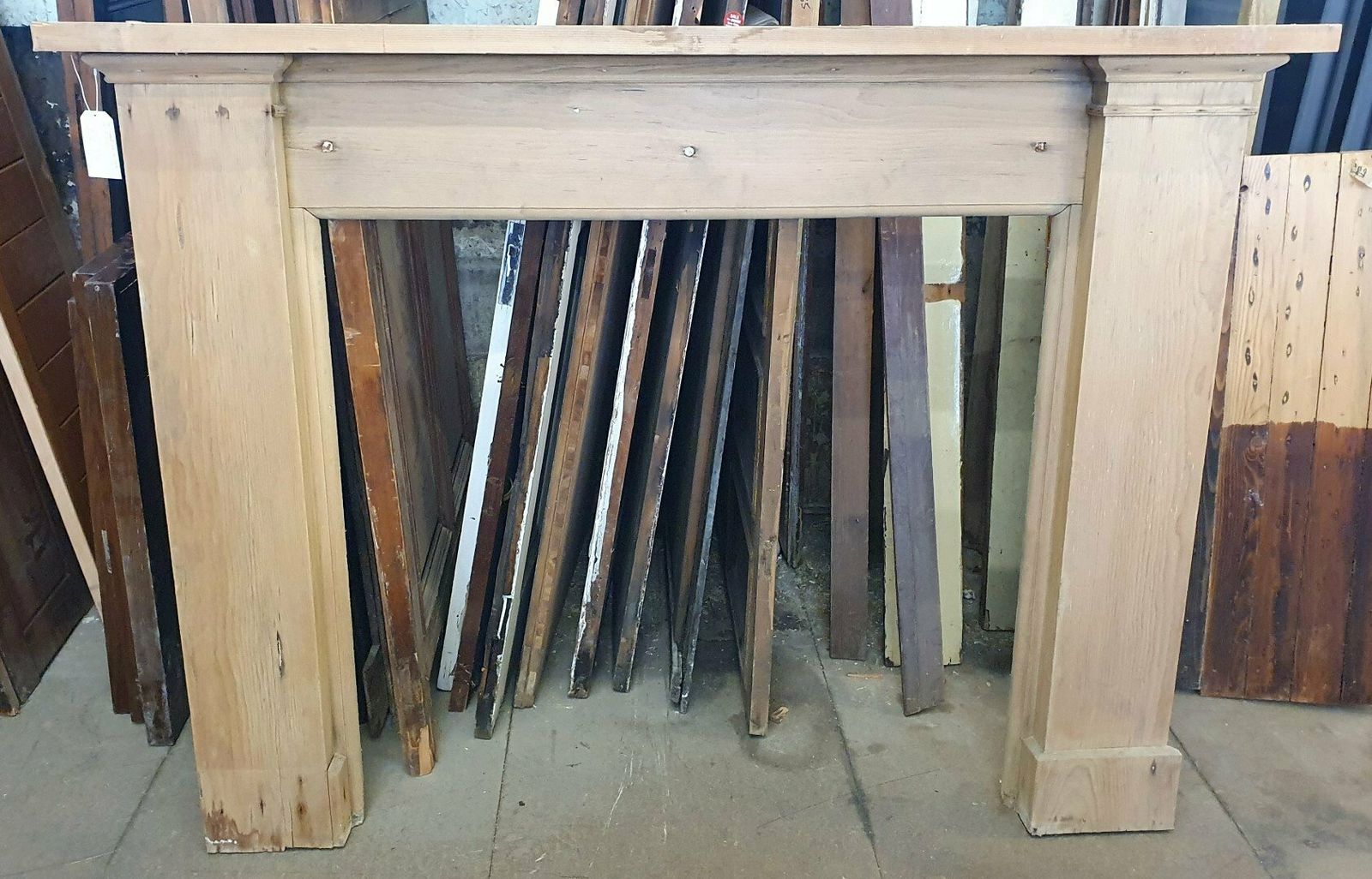 Unrestored Wooden Fireplace Mantel