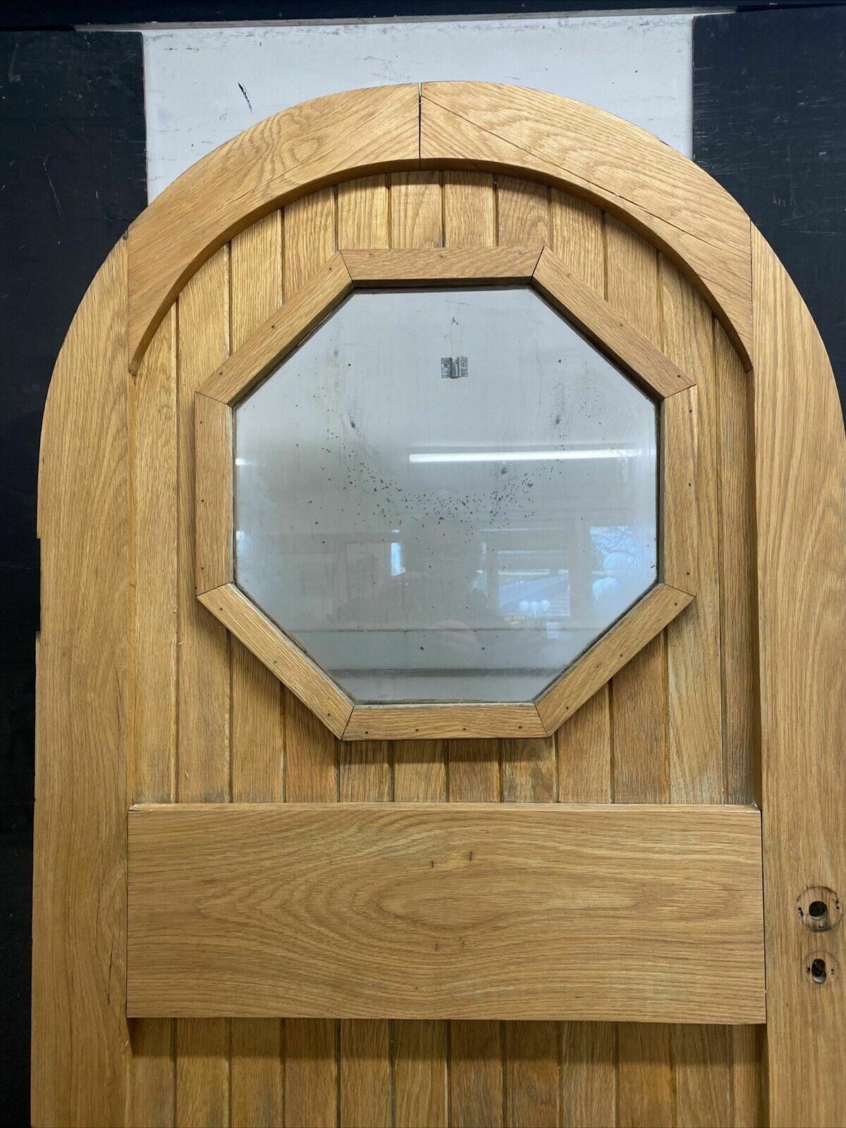 photo furniture Arched Solid Oak Front Door Antique Period Reclaimed Old Wood Glazed External