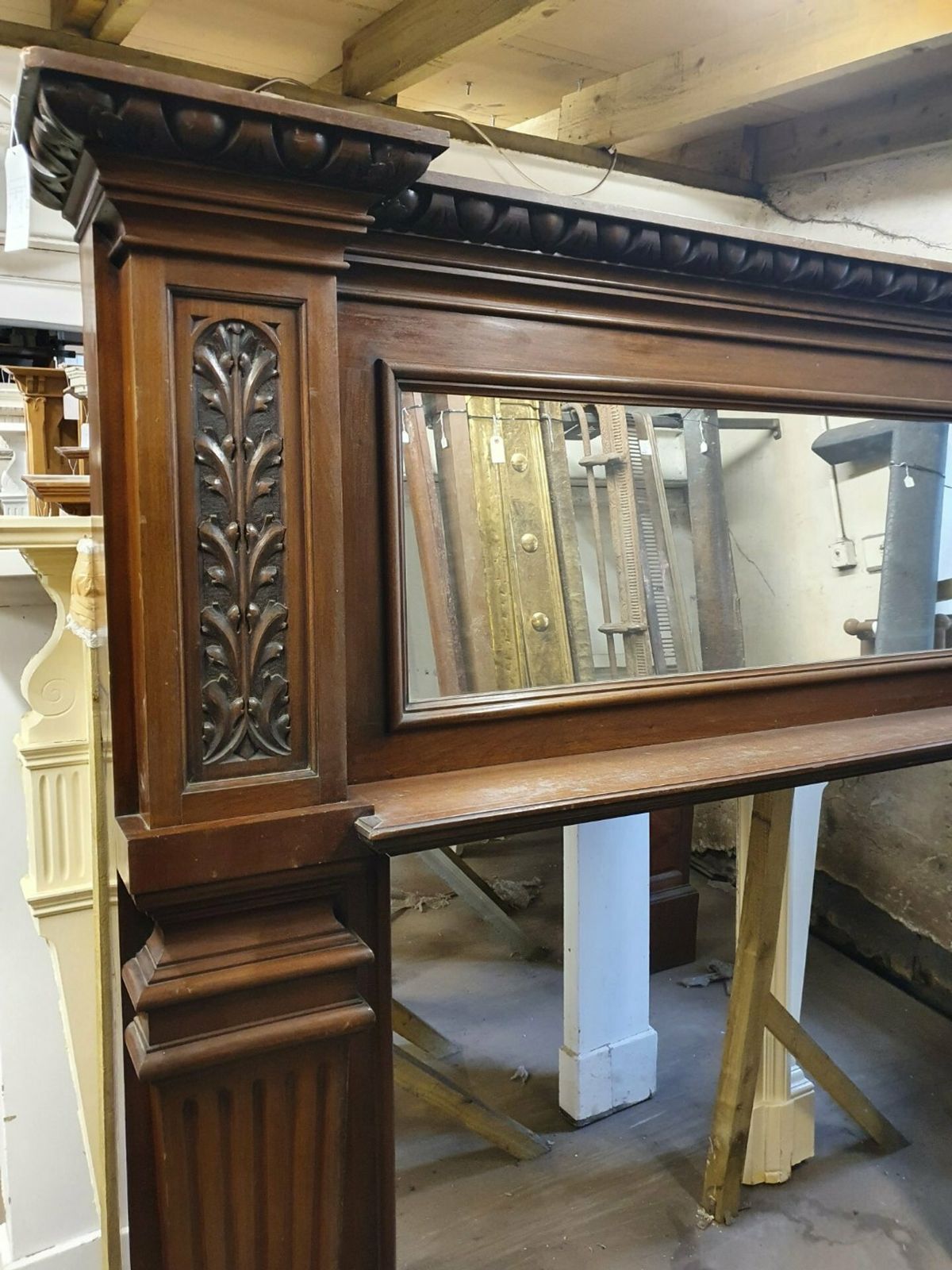 Reclaimed Scottish Oak Fireplace Mantel photo furniture