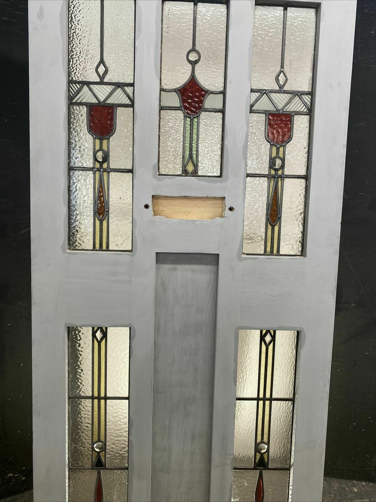 Art Deco Stained Glass Front Door Antique Period Reclaimed Old 20s 30s Leaded photo for sale