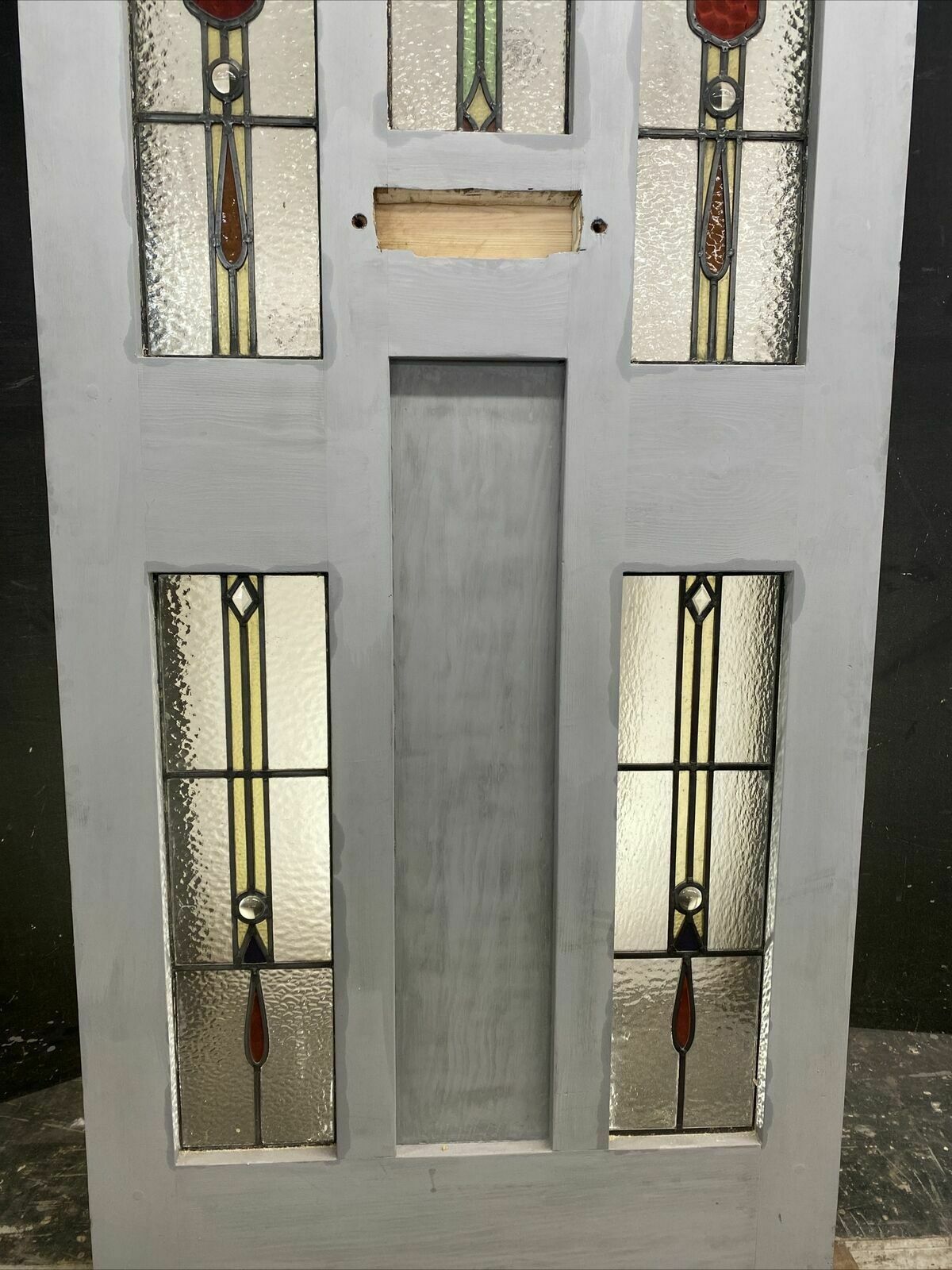 Art Deco Stained Glass Front Door Antique Period Reclaimed Old 20s 30s Leaded photo Home Fixtures