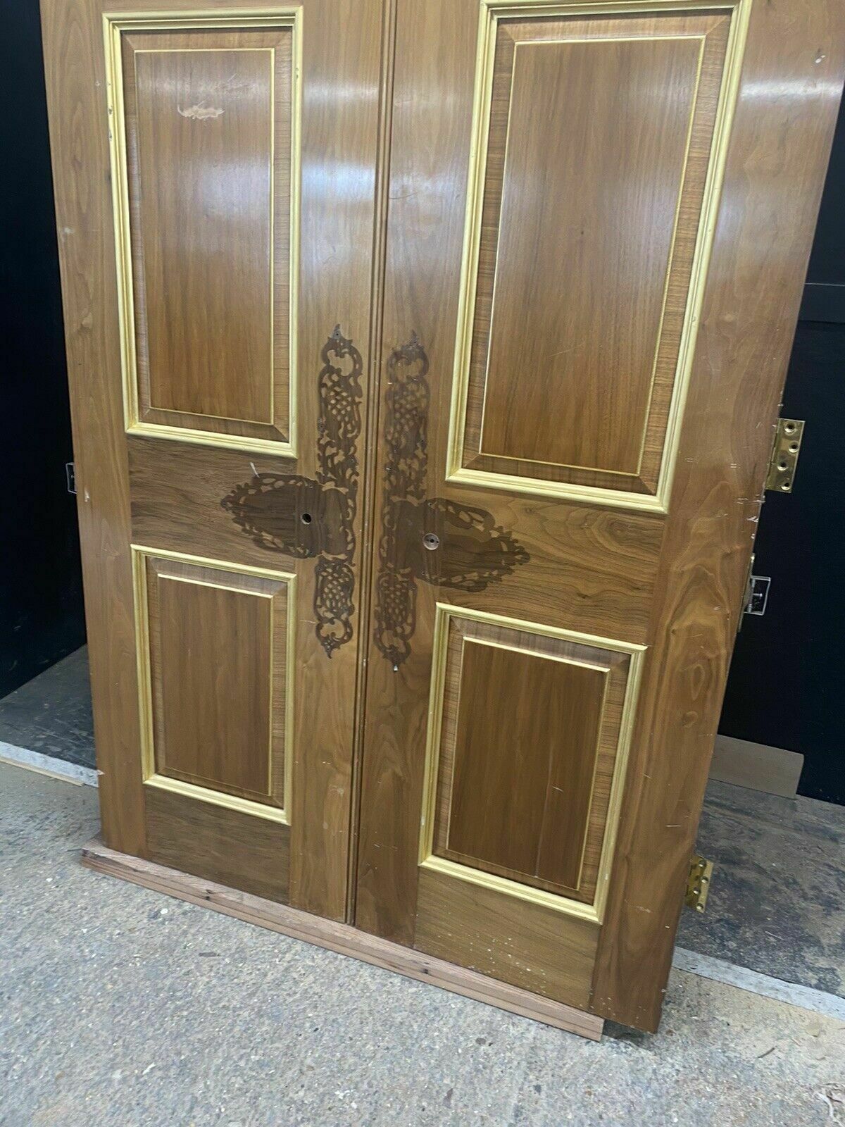 Solid Mahogany Louis XV Double Doors Period Reclaimed Hardwood Royal Provenance photo for sale