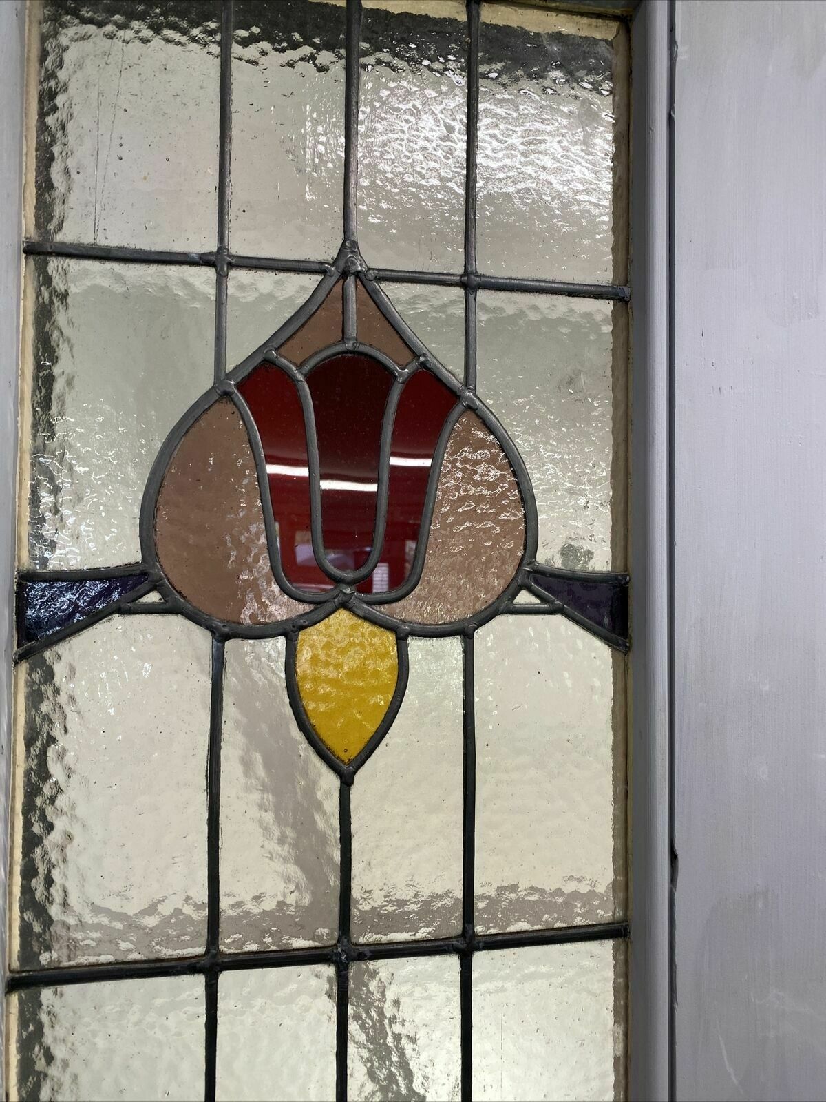 Xl Victorian Stained Glass Front Door Antique Period Reclaimed Old Lead Wood photo vinterior