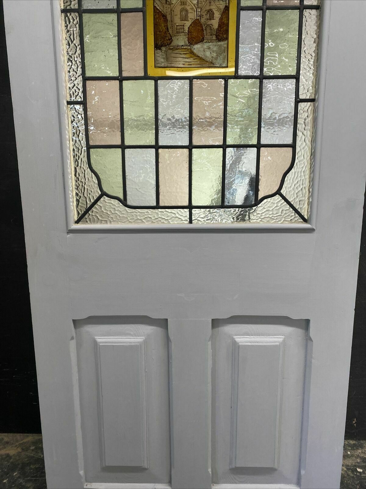 Victorian Stained Glass Front Door Antique Period Reclaimed Old Leaded Wood Pine photo Home Fixtures