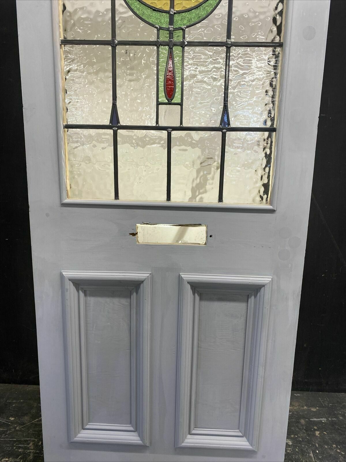 Victorian Stained Glass Front Door Antique Period Reclaimed Old Leaded Wood Pine photo Home Fixtures
