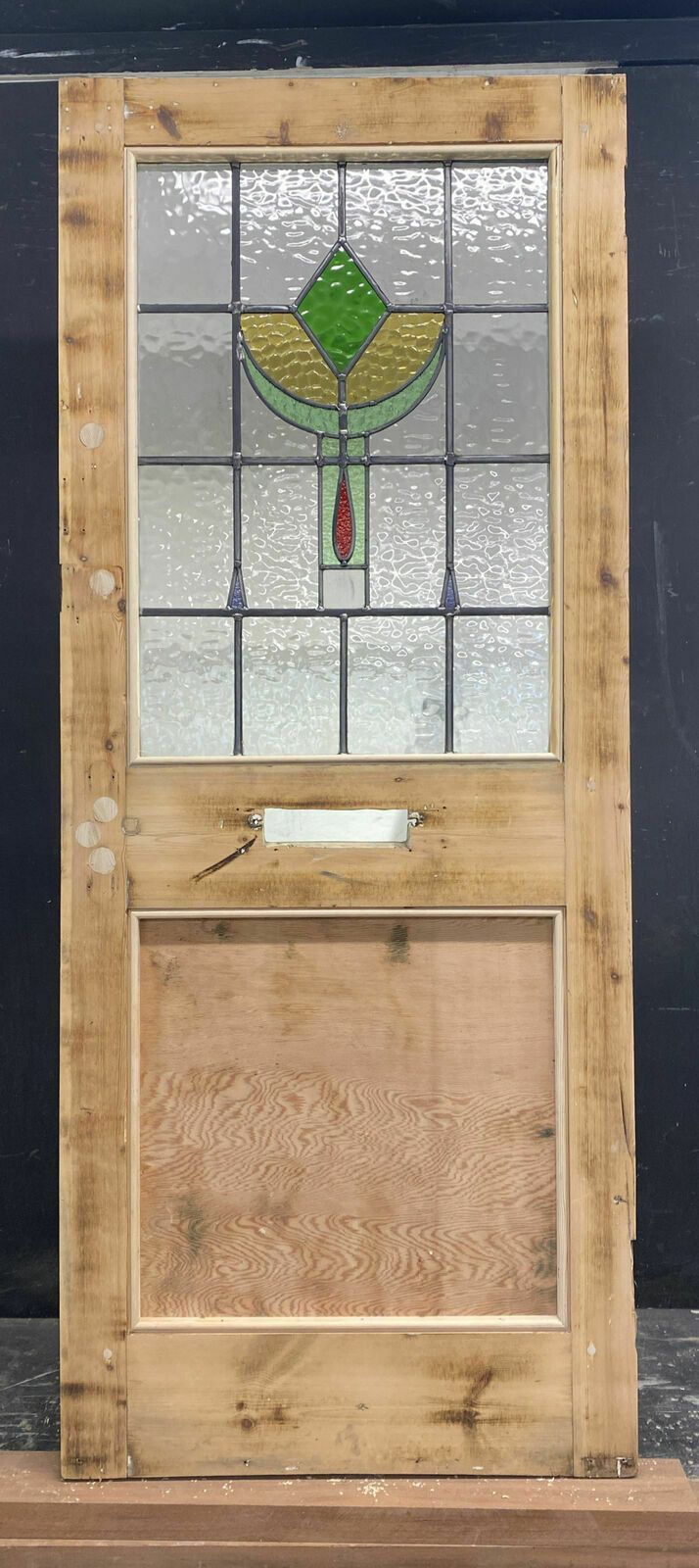 Victorian Stained Glass Front Door Antique Period Reclaimed Old Leaded Wood Pine photo buy