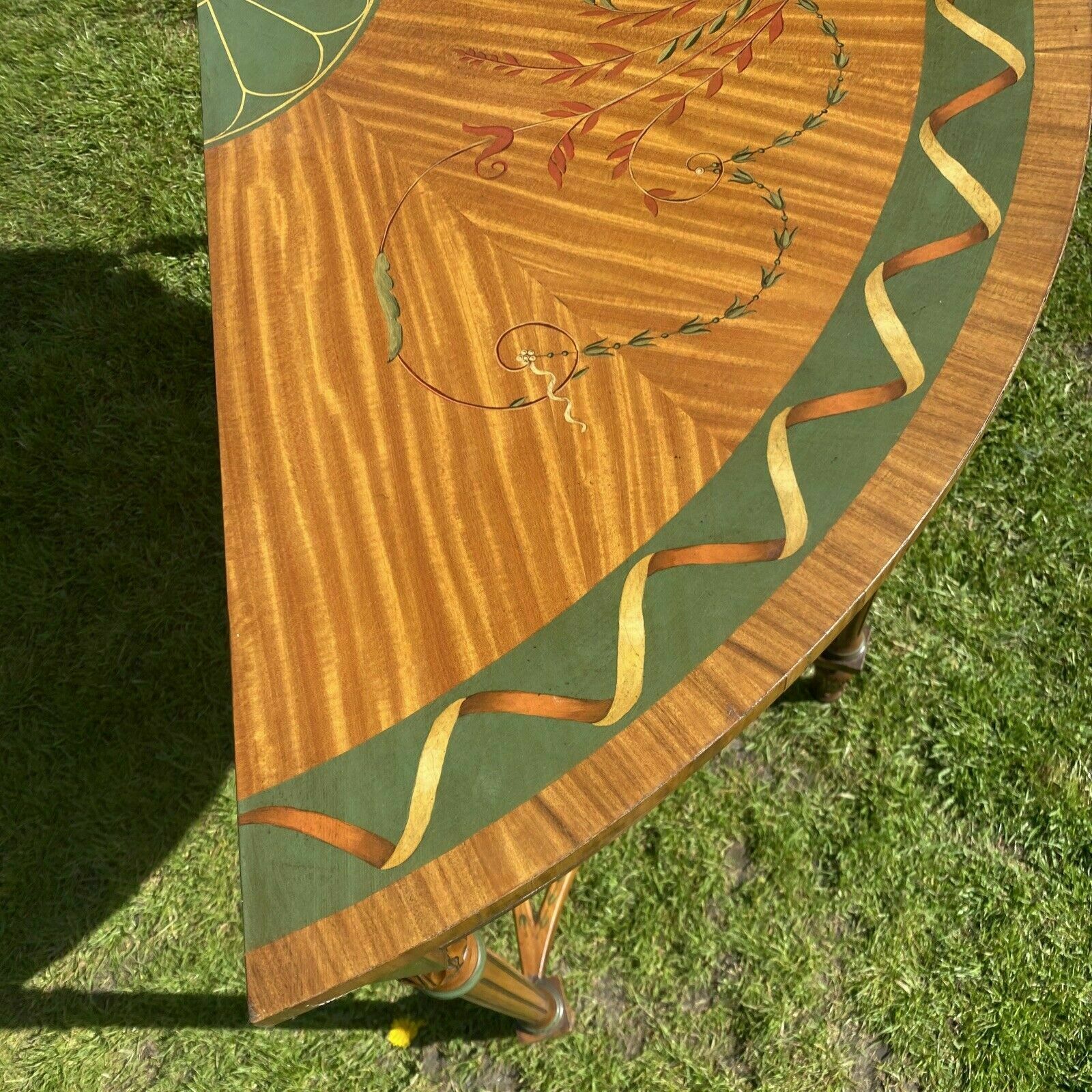 Exquisite Brights Of Nettlebed Hand Painted Console Table Antique Period Burr photo vinterior
