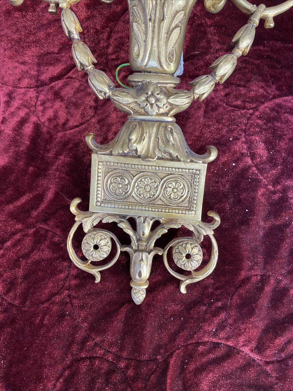 Set 3 Large Antique Gold Gilt Brass Wall Sconces Lights Louis XV 19th Century photo 10030.0