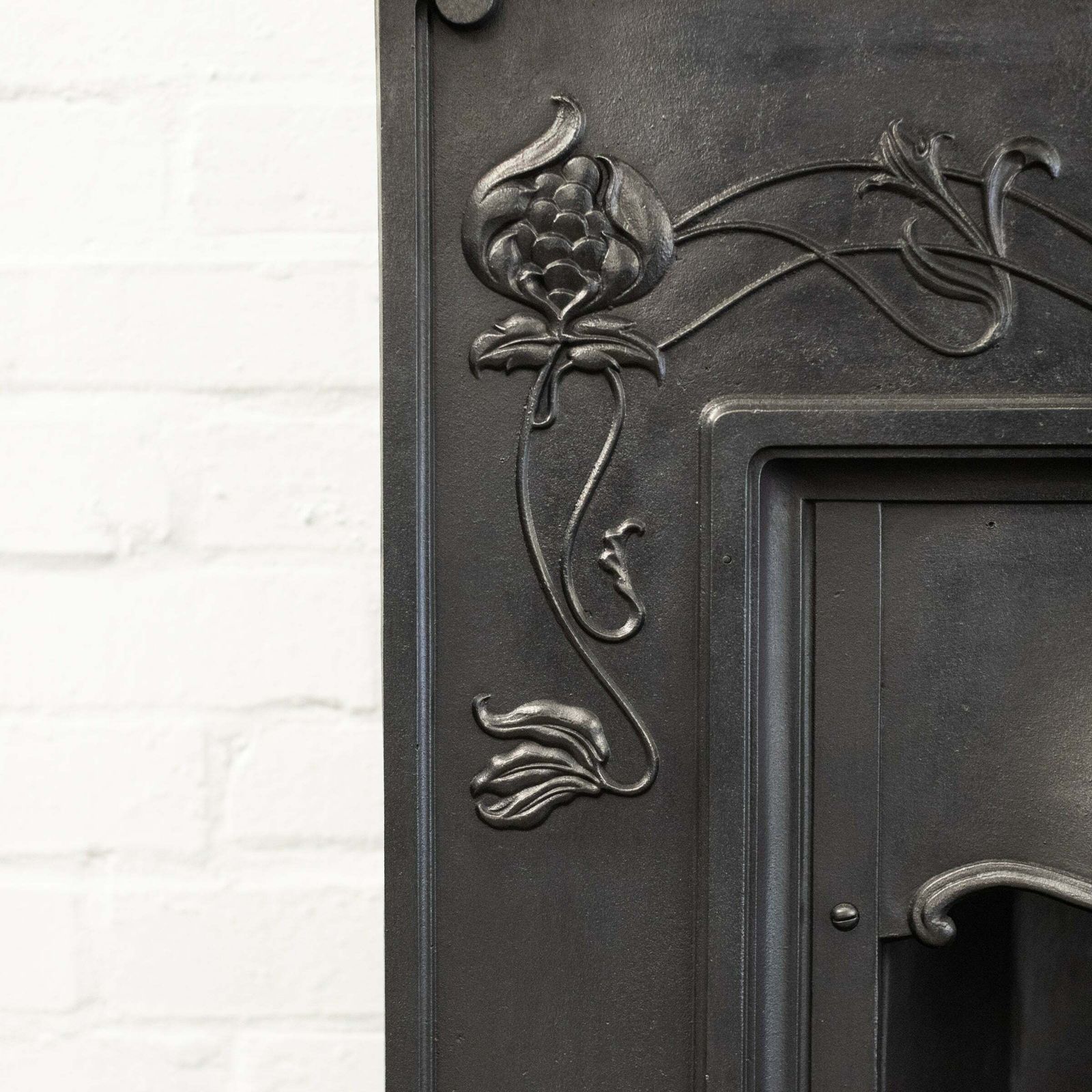 Antique Art Nouveau Cast Iron Combination Fireplace photo Home Fixtures
