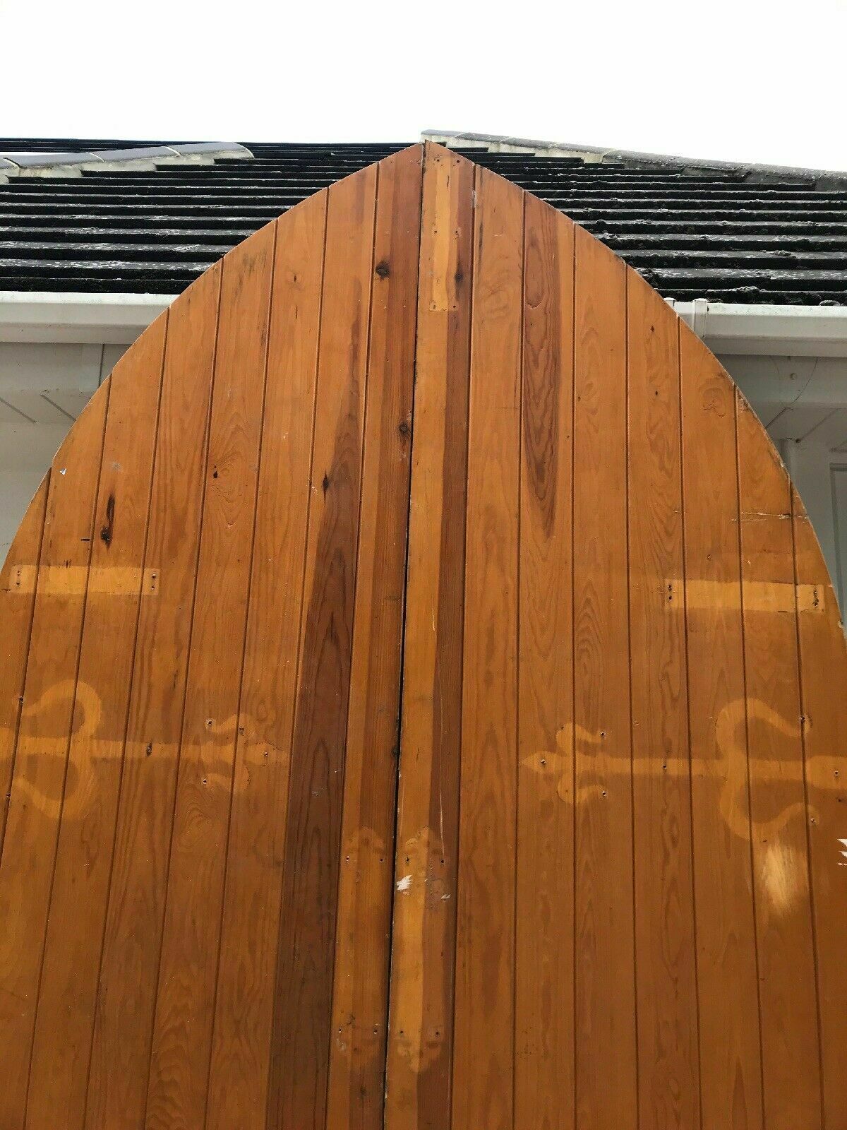 Large Tudor Church Door Set Antique Period Reclaimed Old Arched Nordic Pine Wood photo furniture