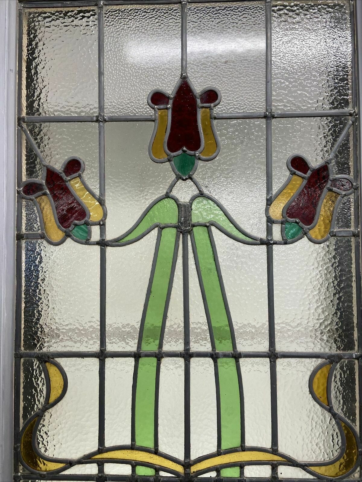 Victorian Front Door Period Stained Glass Old Reclaimed Antique Wood Lead photo Home Fixtures