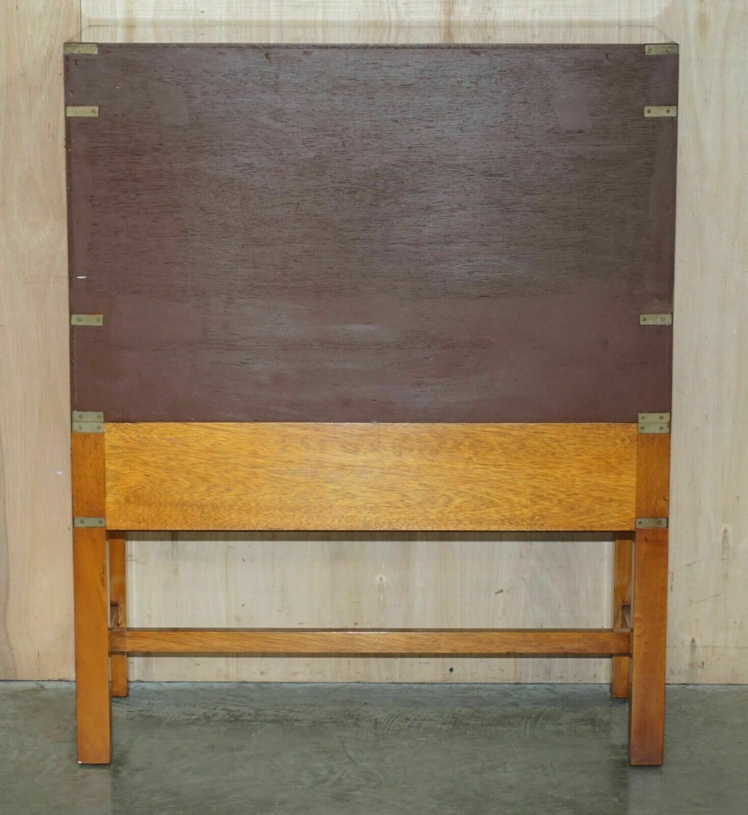 photo vinterior Harrods Kennedy Burr Yew Wood Green Leather Secrataire Desk Chest Of Drawers