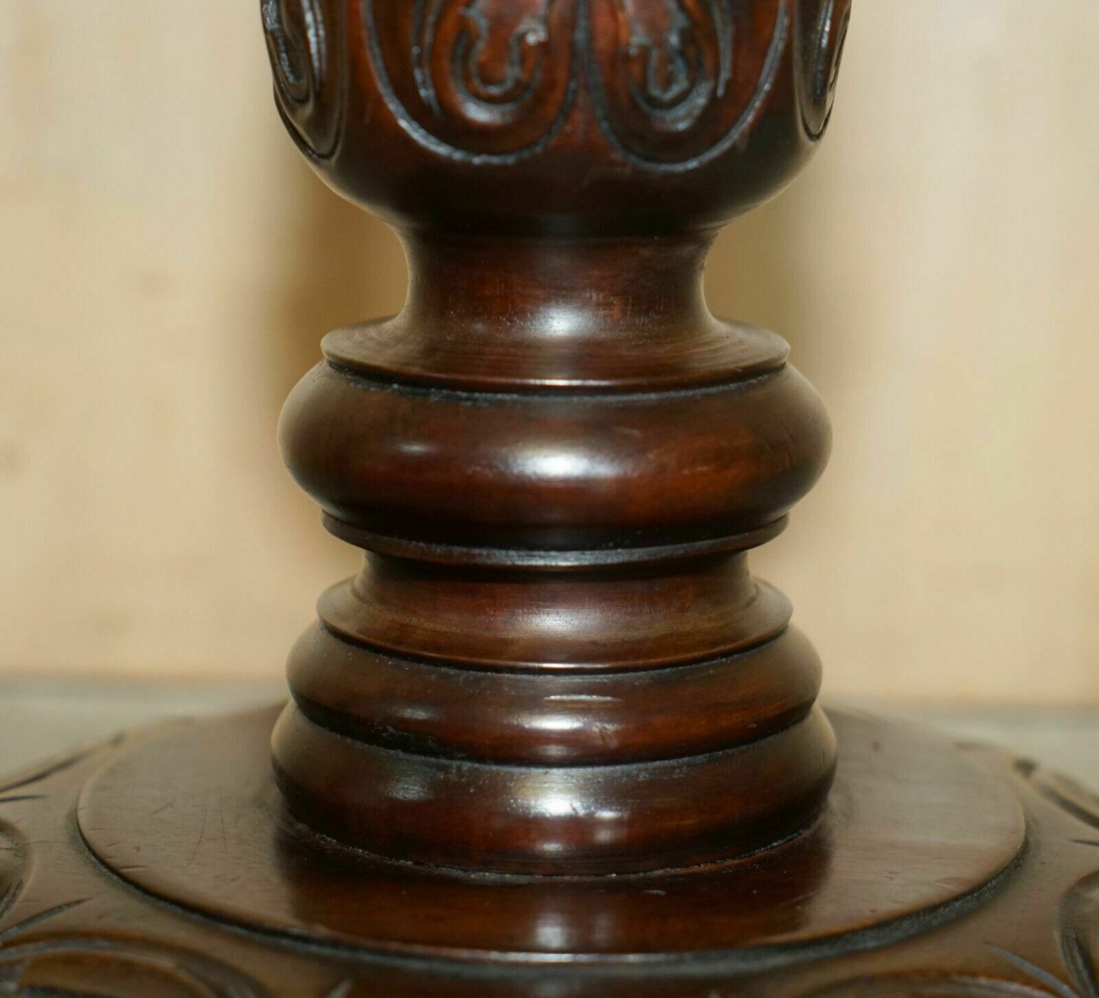 Antique Hand Carved Corinthian Pillar Jardiniere Stand For Antique Display photo 550.0