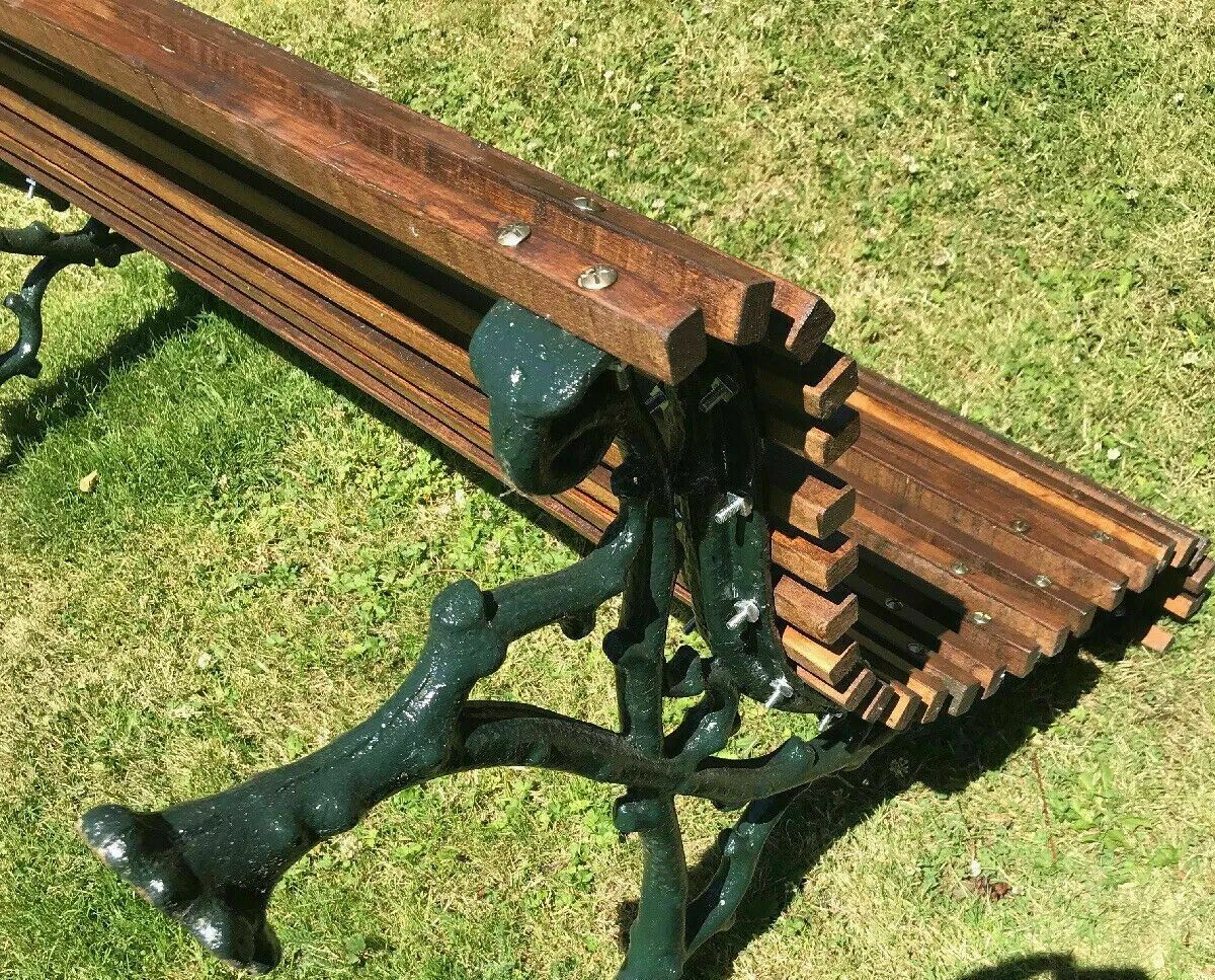 Old Victorian Antique Cast Iron Bench Period Reclaimed Seat Rare Roll Top Chair photo for sale