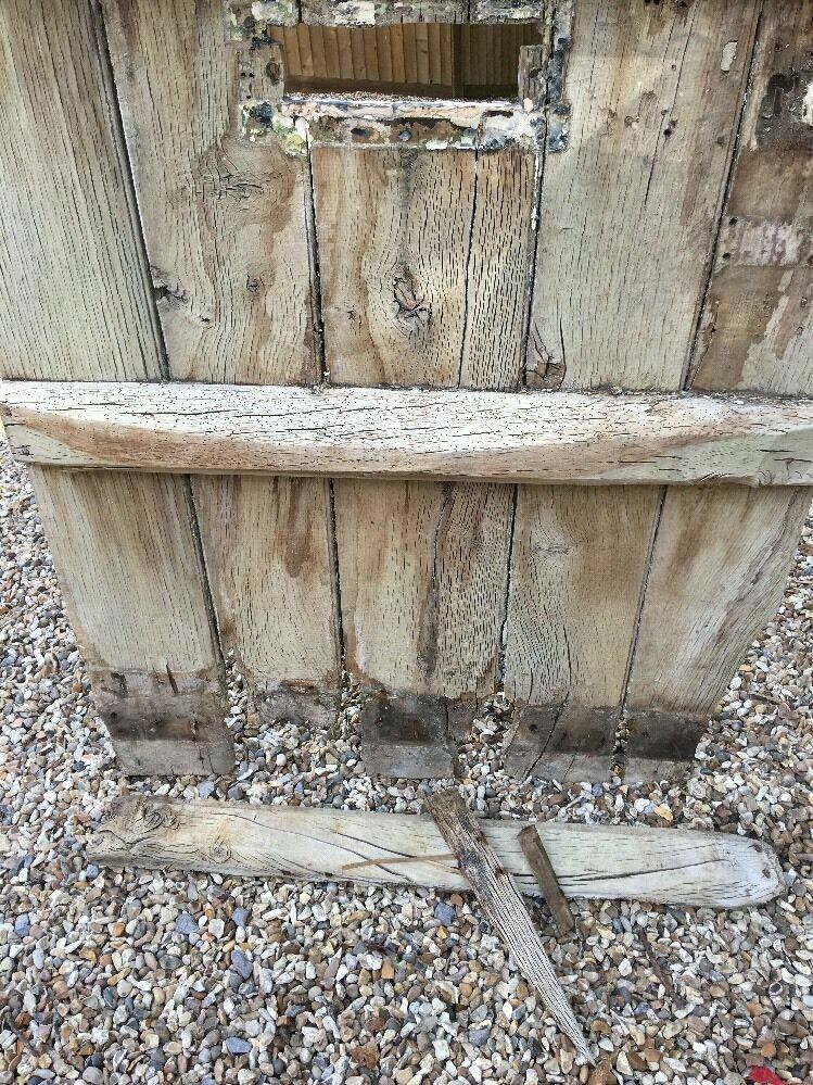 Solid Oak Front Door Period Wood Reclaimed Rustic Antique 1600s Old Wood Iron photo buy