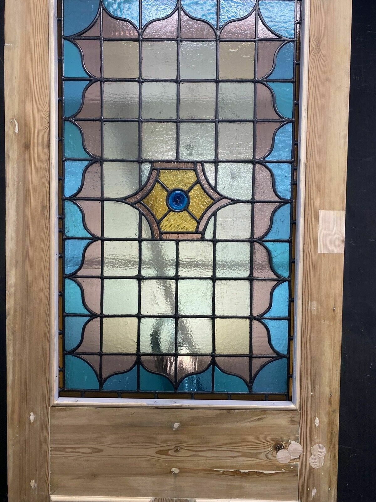 Victorian Stained Glass Front Door Old Reclaimed Antique Glass Period Lead Wood photo buy