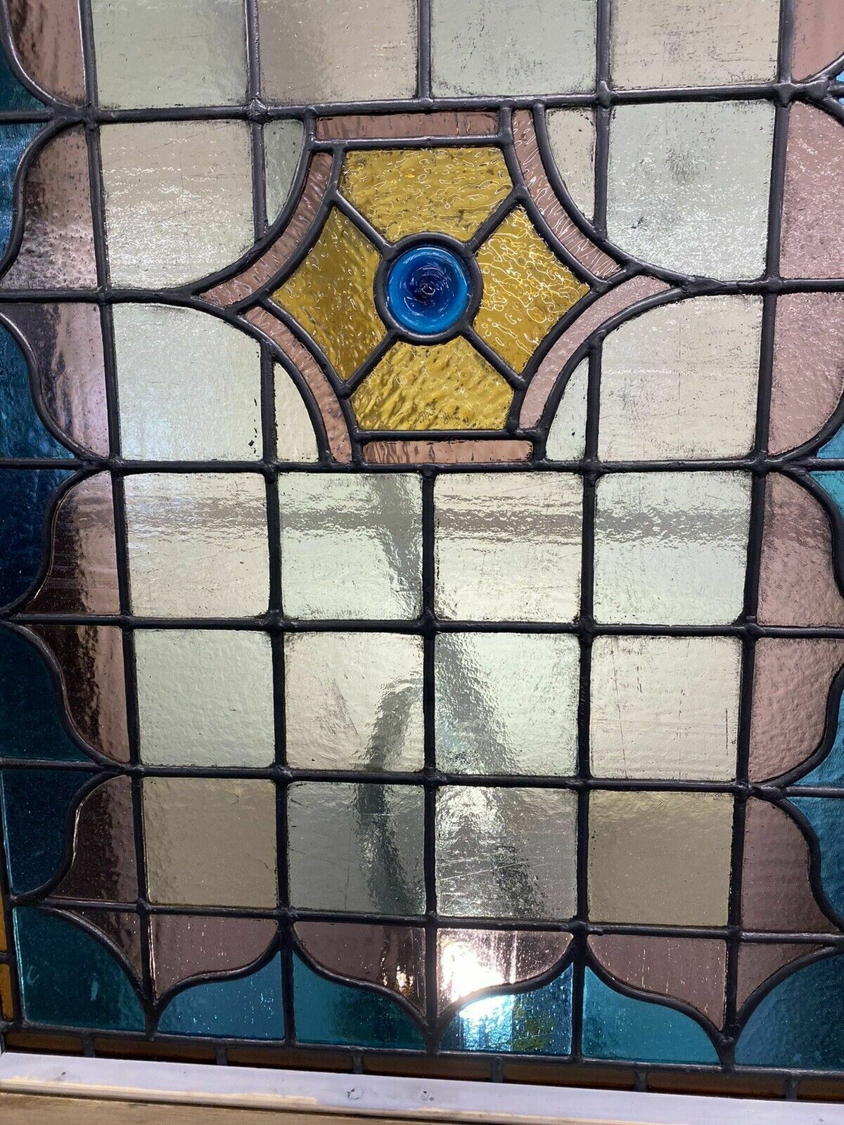 2537.0 Victorian Stained Glass Front Door Old Reclaimed Antique Glass Period Lead Wood photo