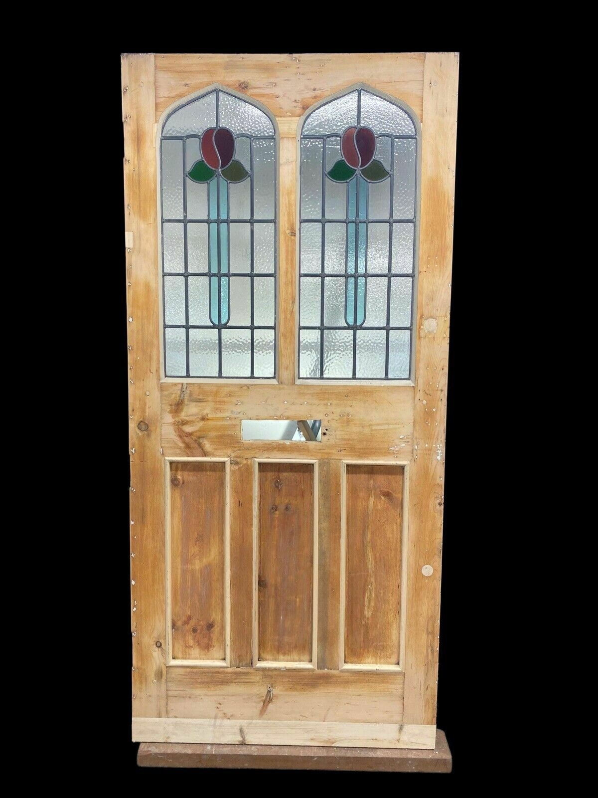 Large Victorian Stained Glass Front Door Antique Period Reclaimed Old Lead Wood photo buy