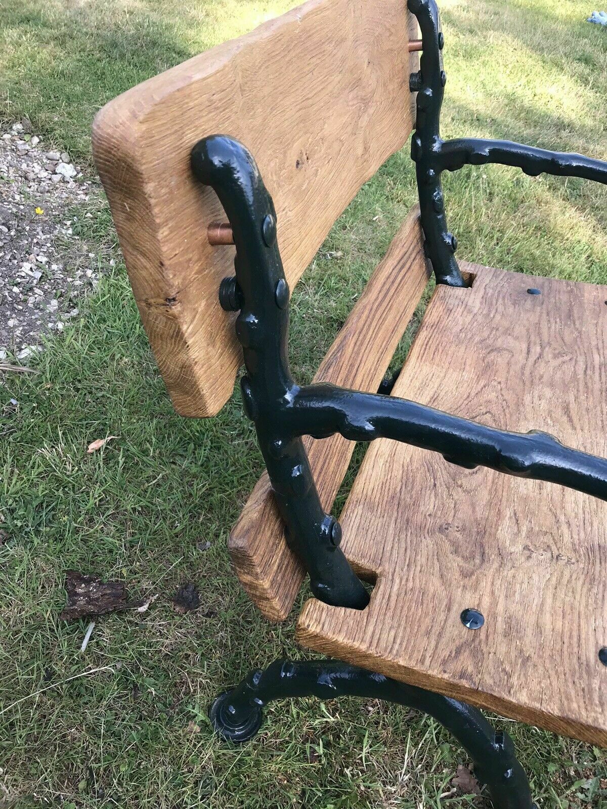 Old Antique Cast Iron Bench Period Reclaimed Seat Garden Patio Bar Wood Chair photo furniture