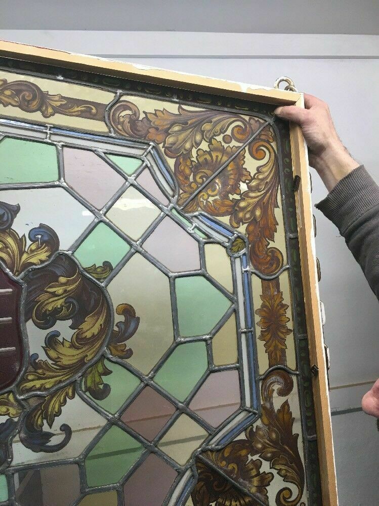 Unique Stained Glass Hand Painted Window Panel Old Period Antique Musketeers photo 2183.0