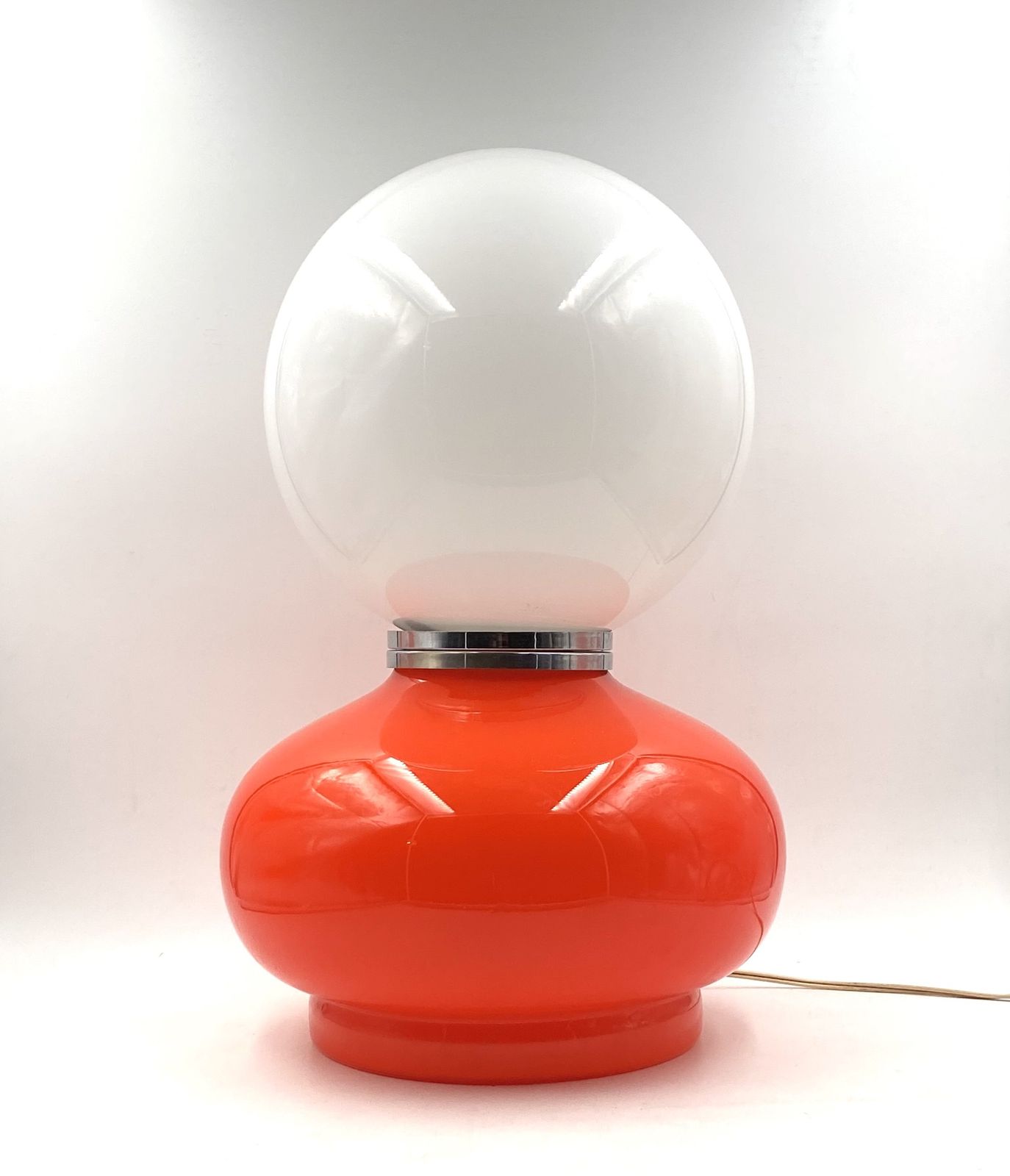 Carlo Nason, Space Age Red Murano Glass Table Lamp, Av Mazzega, 1970s photo for sale